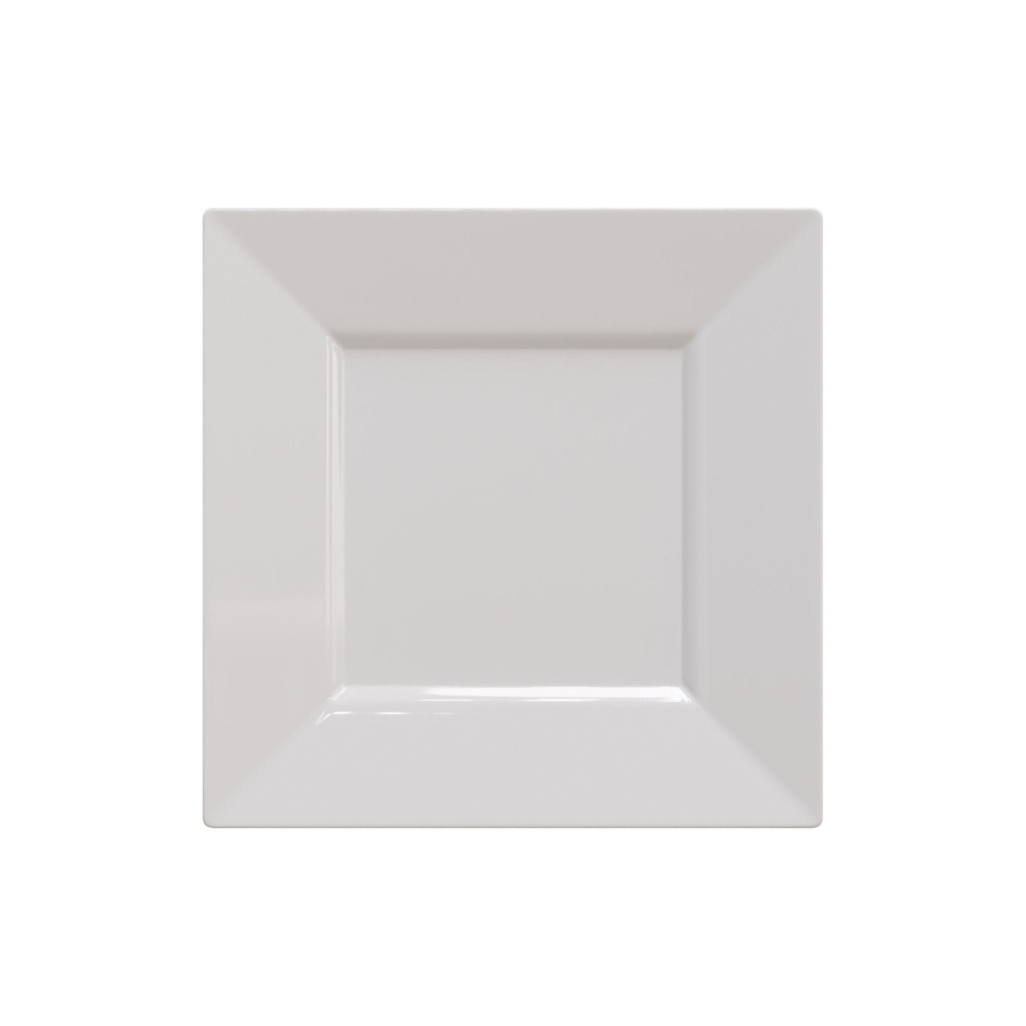 8" White Square Plastic Plates (120 Count)