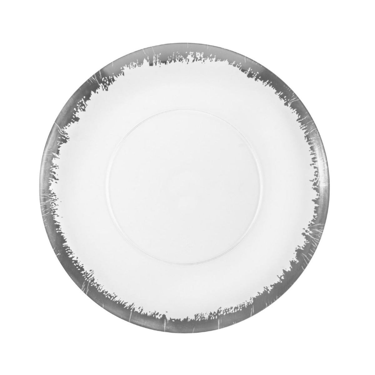 10" Silver Scratched Design Plastic Plates (120 Count)