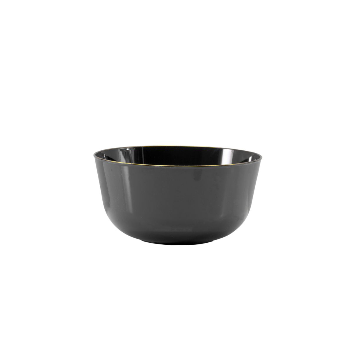 Black & Gold Rim Design Plastic Bowls (120 Count)