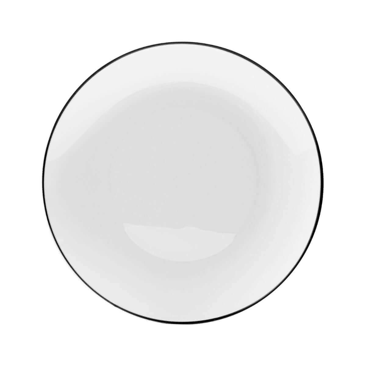 140 Piece White & Black Rim Combo Set | Serves 20 Guests