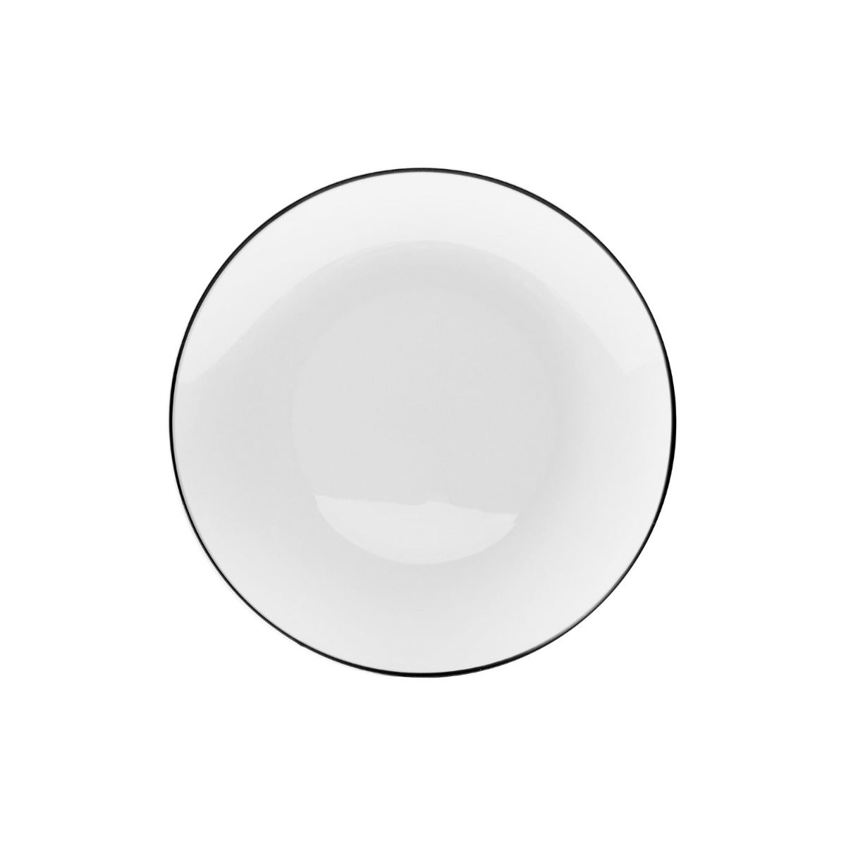 8" White & Black Rim Design Plastic Plates (120 Count)