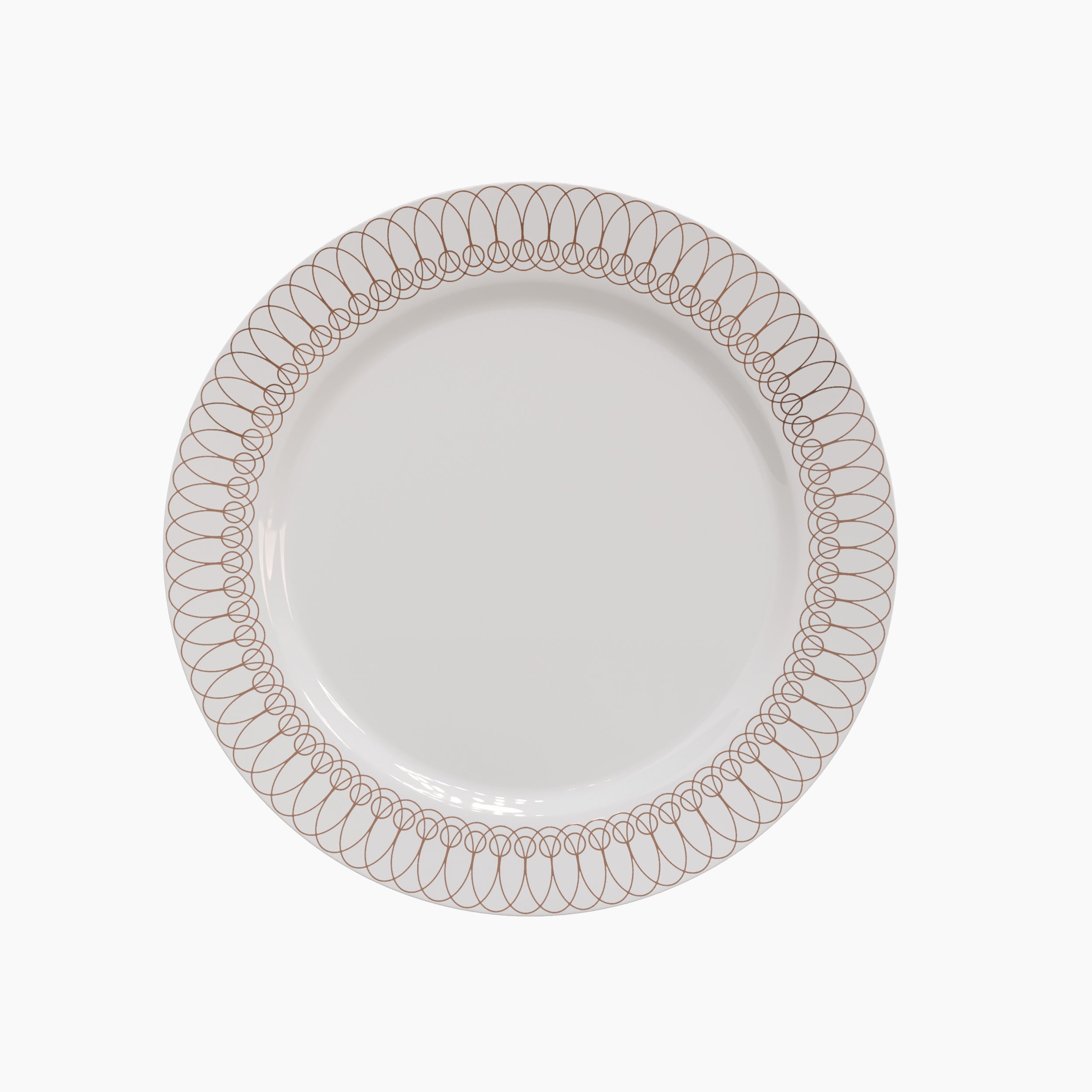 9 In. Rose Gold Ovals Design Plates | 240 Count