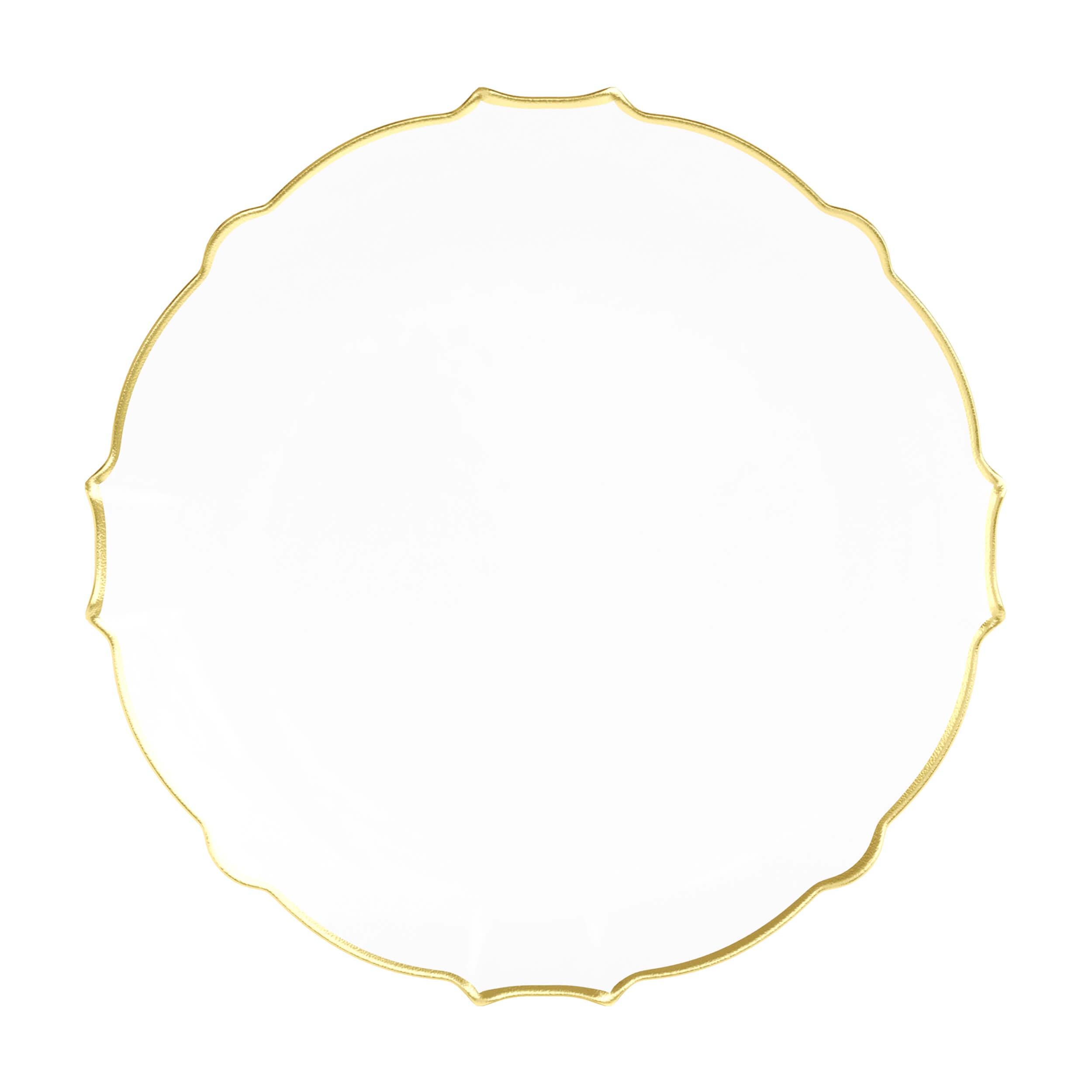 9 In. Clear/Gold Petal Plates | 120 Count