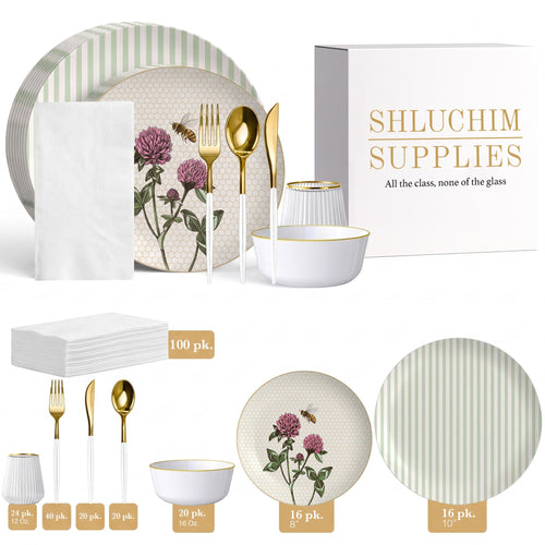 Service for 16 | Bee & Bloom | with Bowls & Cups