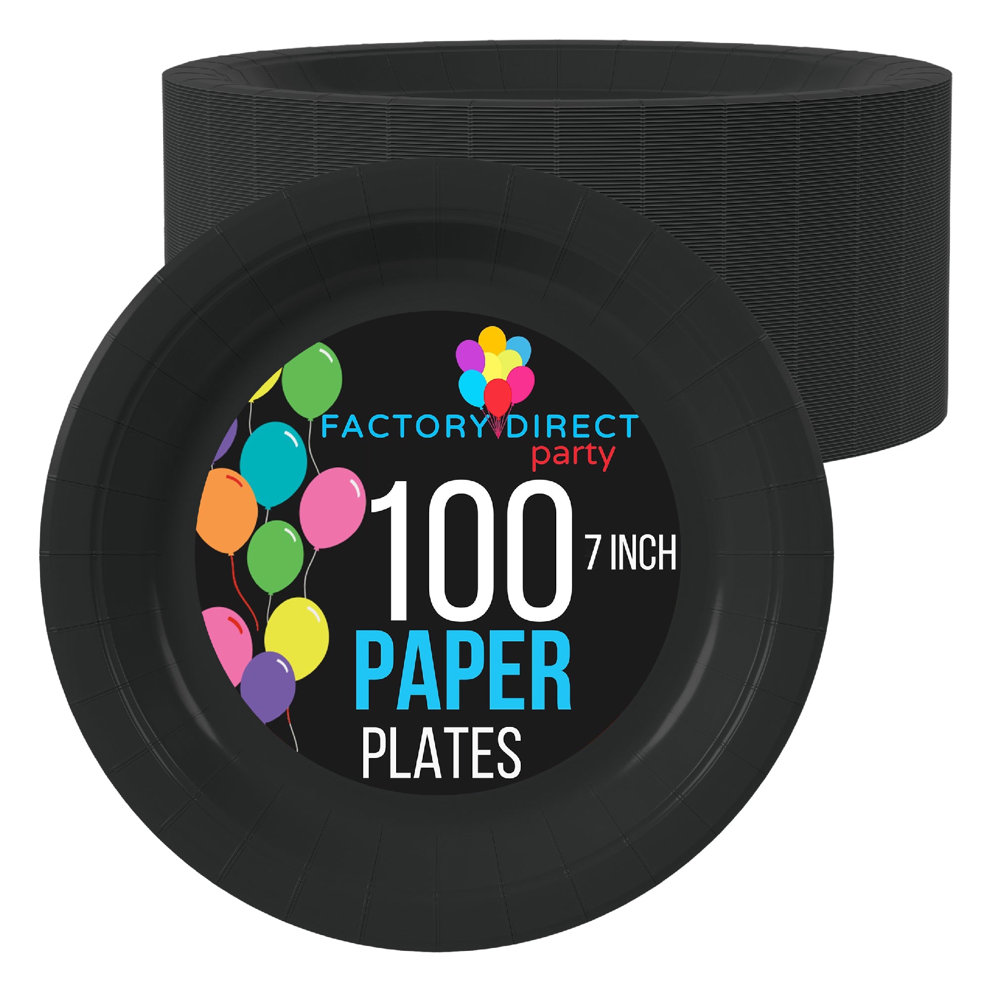 7 In. Black Paper Plates - 500 Ct.