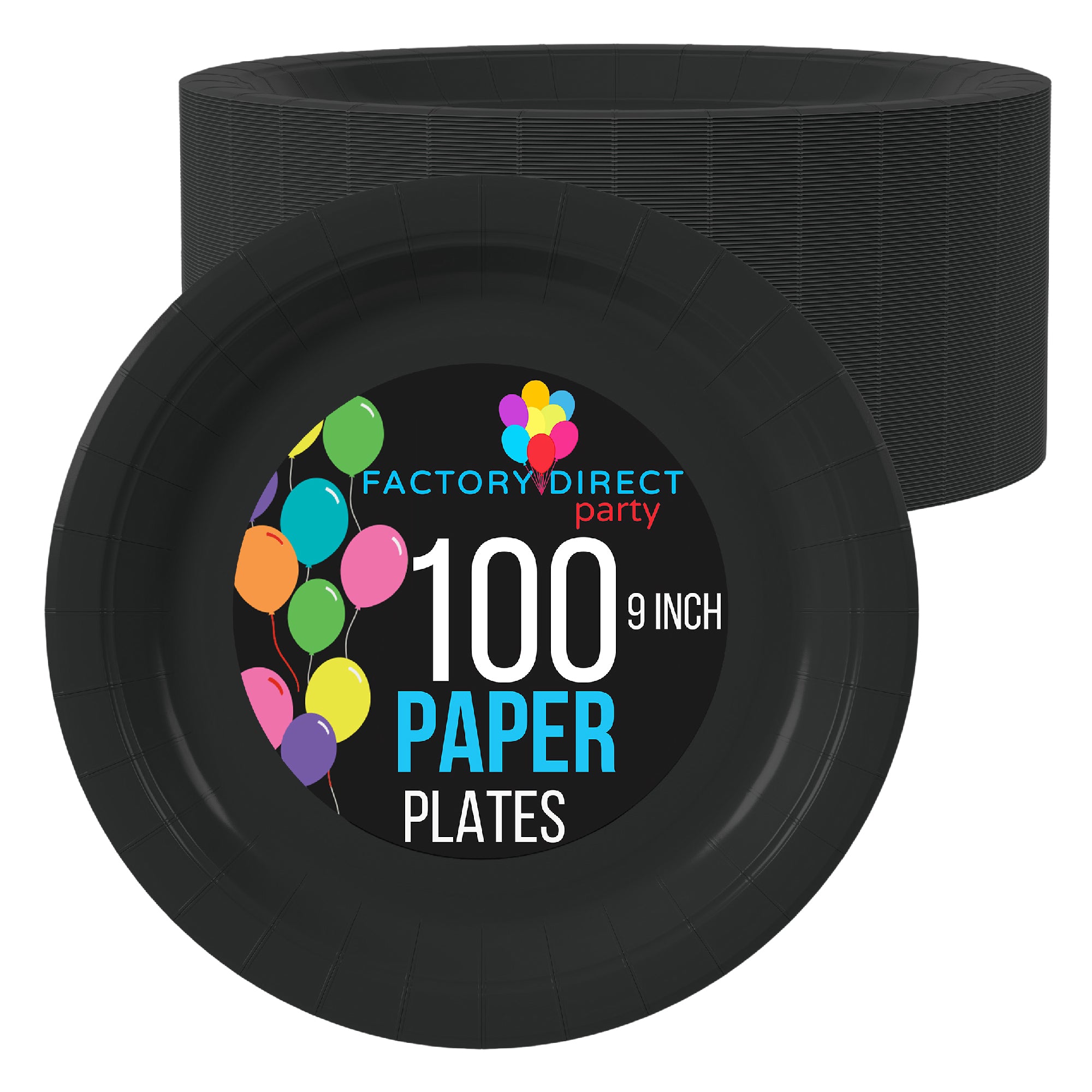 9 In. Black Paper Plates - 500 Ct.