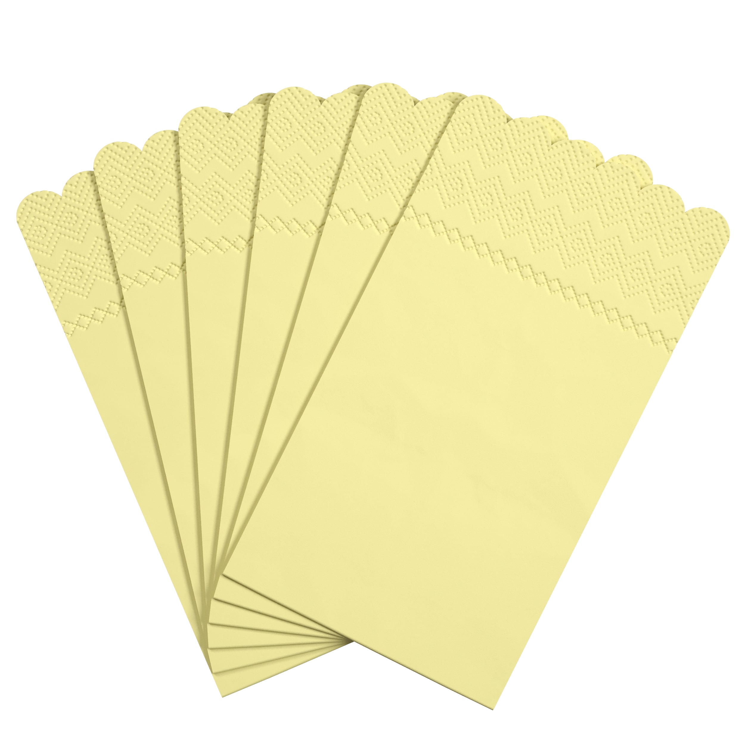 3 Ply Buttercup Yellow Scalloped Dinner Napkins | 800 Count