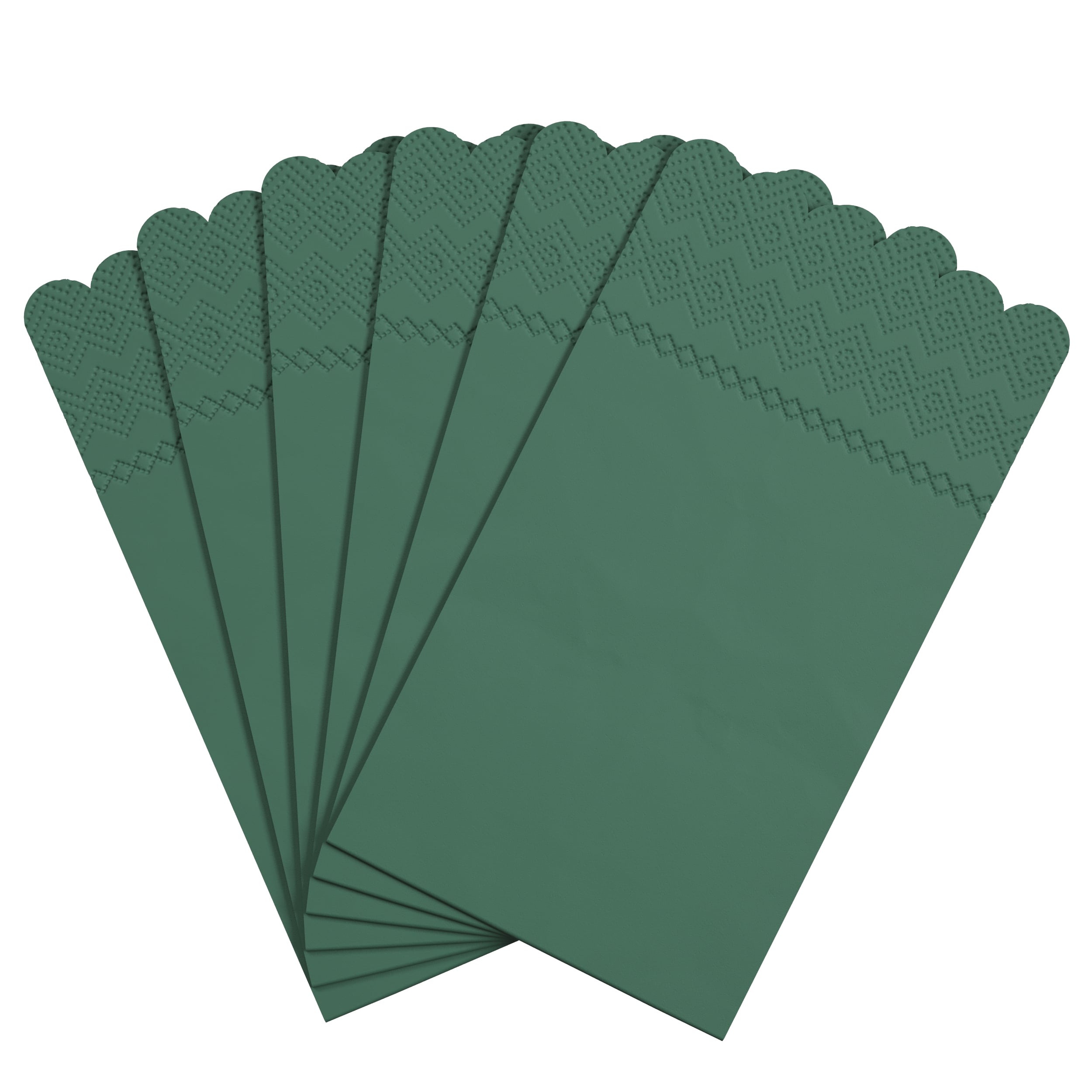3 Ply Cypress Green Scalloped Dinner Napkins | 800 Count