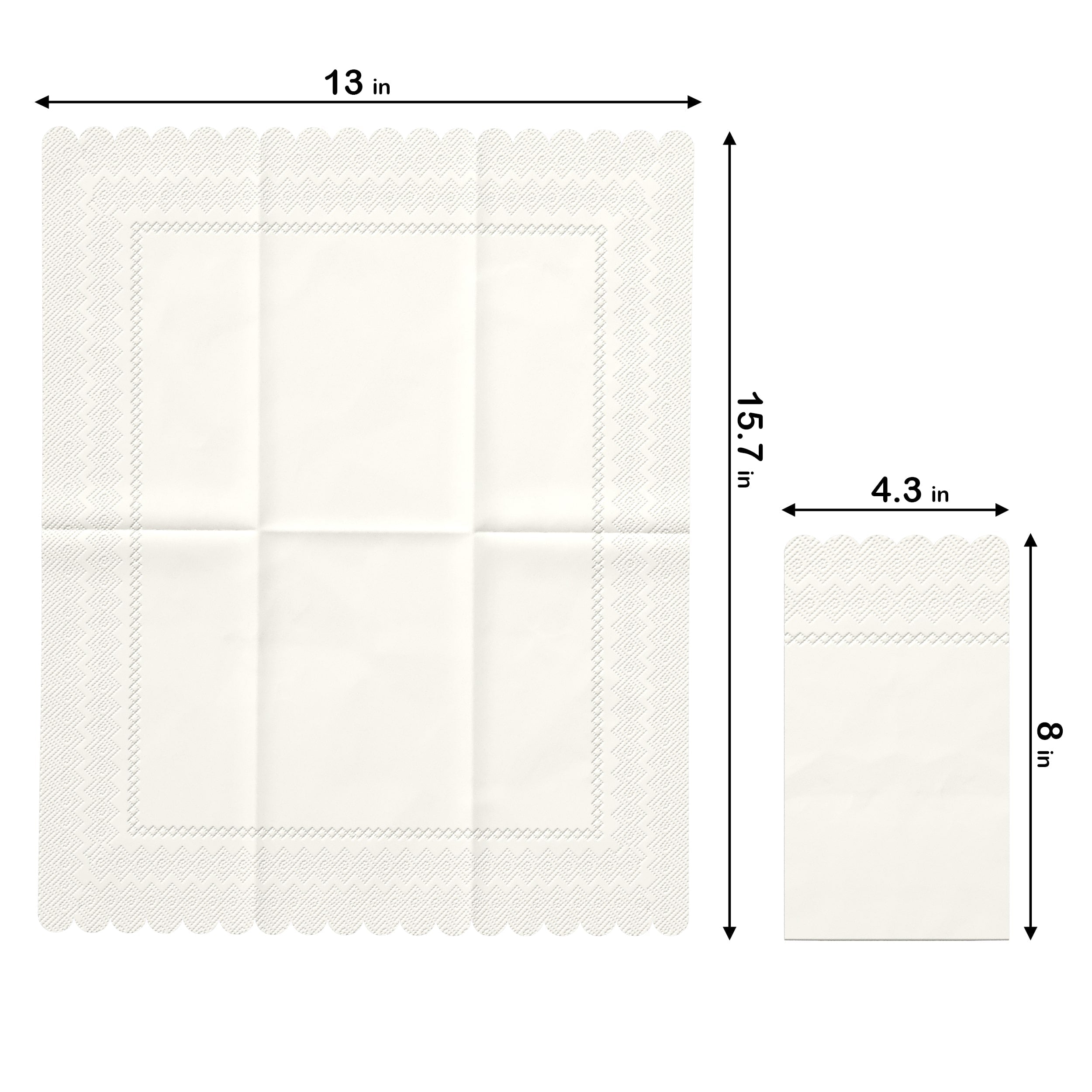 3 Ply Ivory Scalloped Dinner Napkins | 100 Count