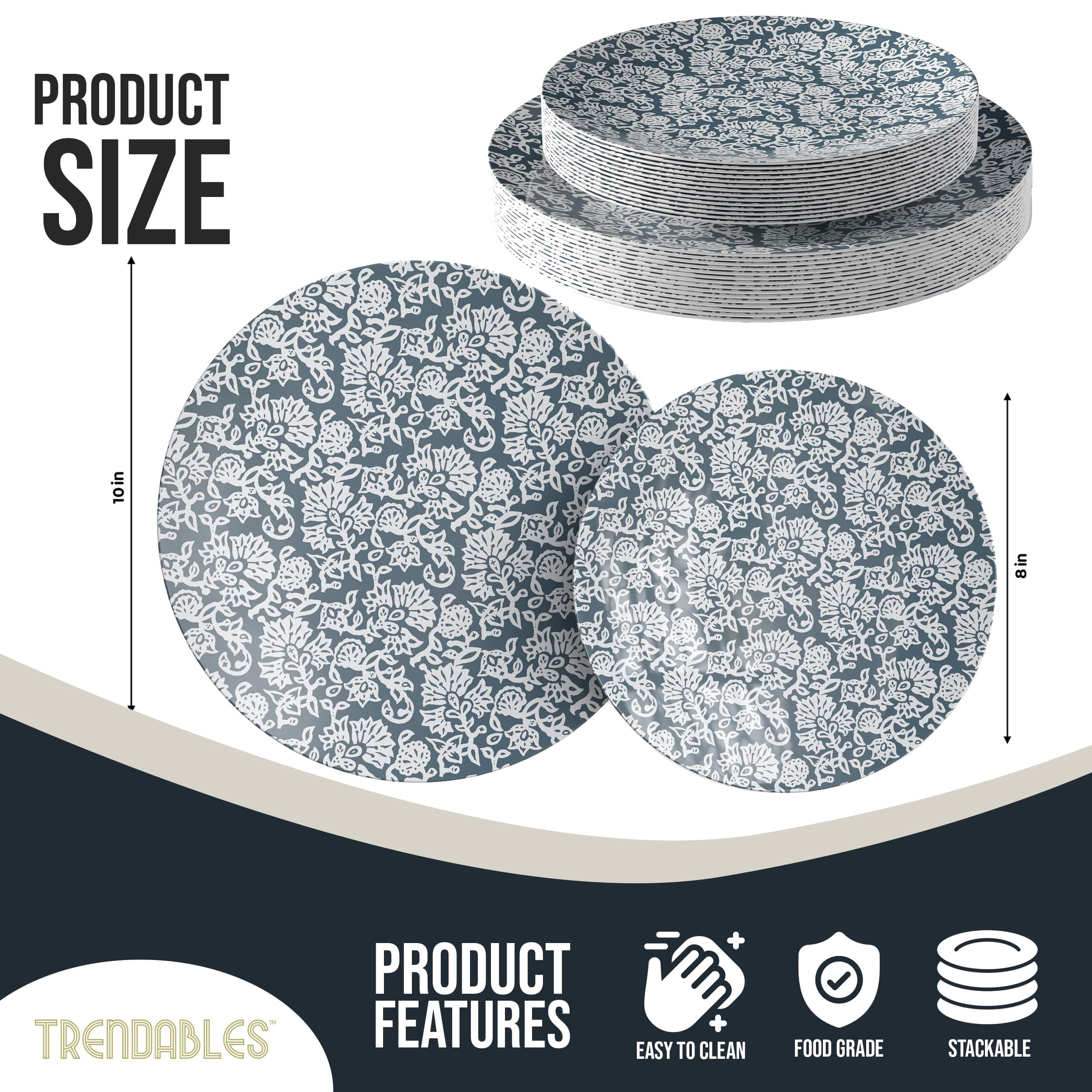 Garden Damask Combo Set | 100 10 In. + 100 8 In.