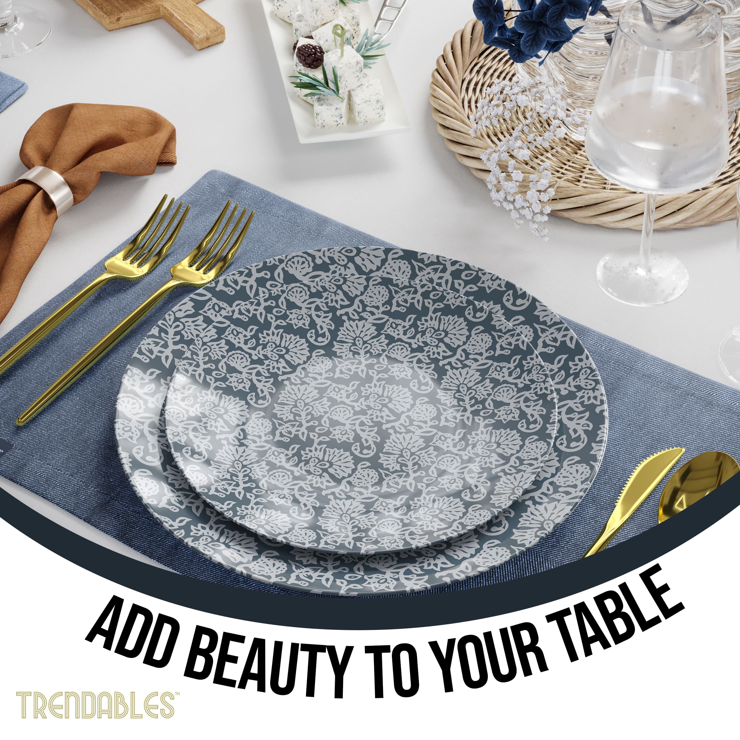 Garden Damask Combo Set | 100 10 In. + 100 8 In.