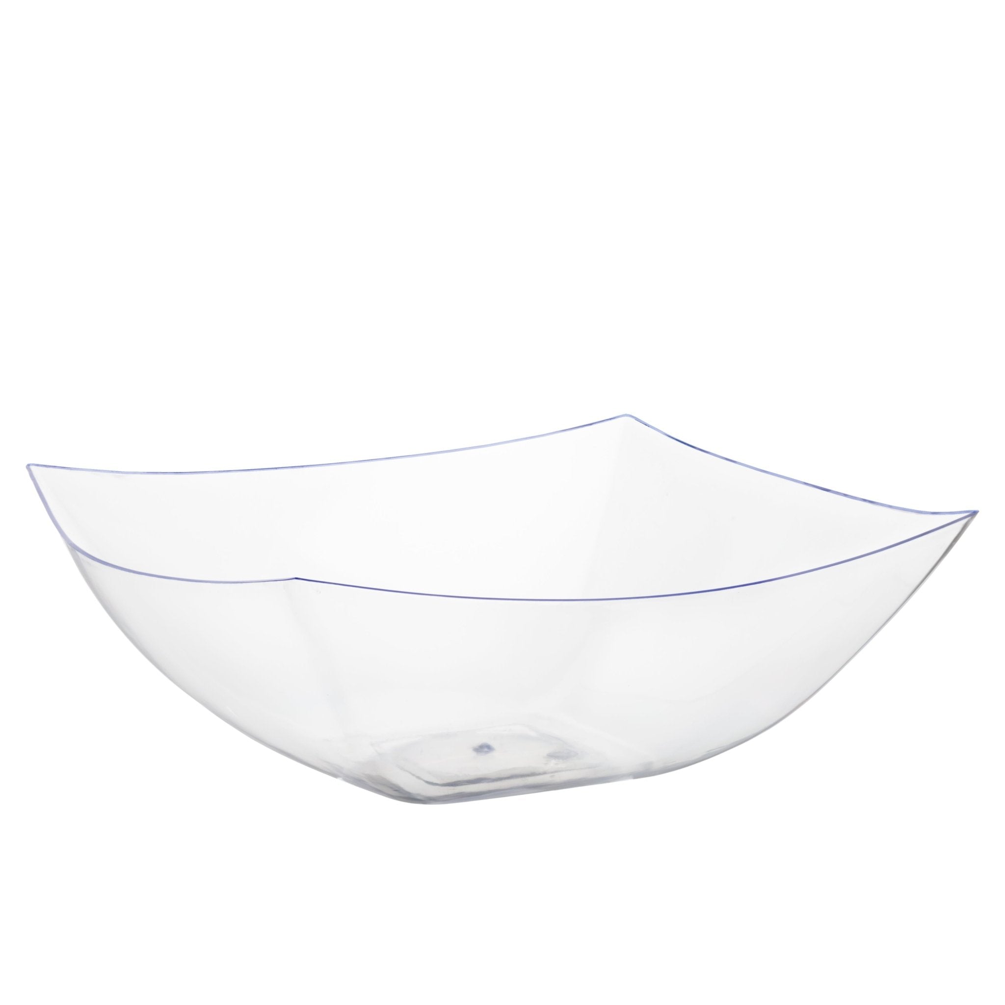 128 Oz. | Clear Square Plastic Serving Bowl | 24 Count
