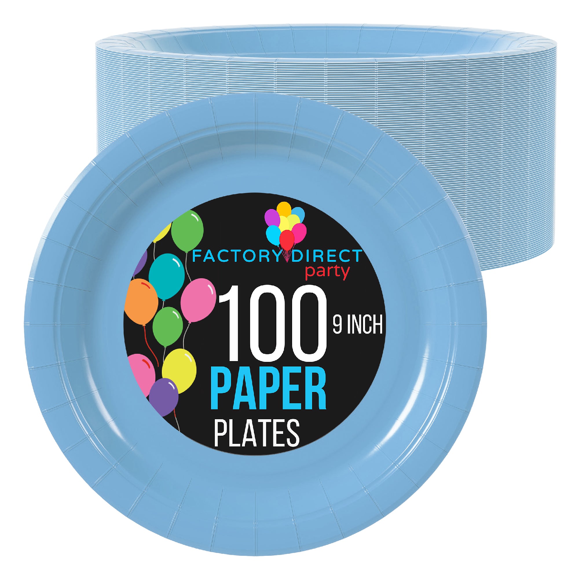 9 In. Light Blue Paper Plates - 500 Ct.