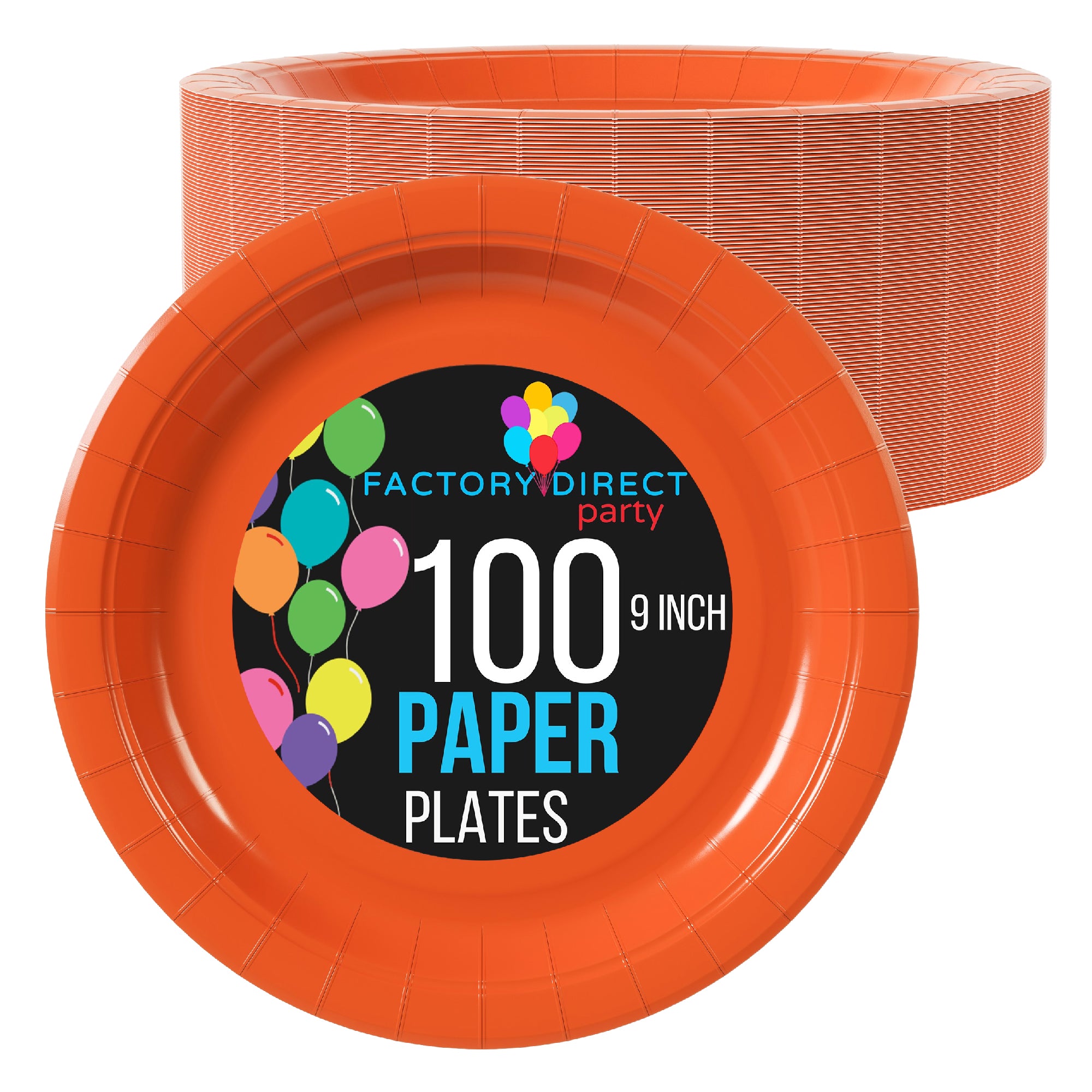 9 In. Orange Paper Plates - 500 Ct.