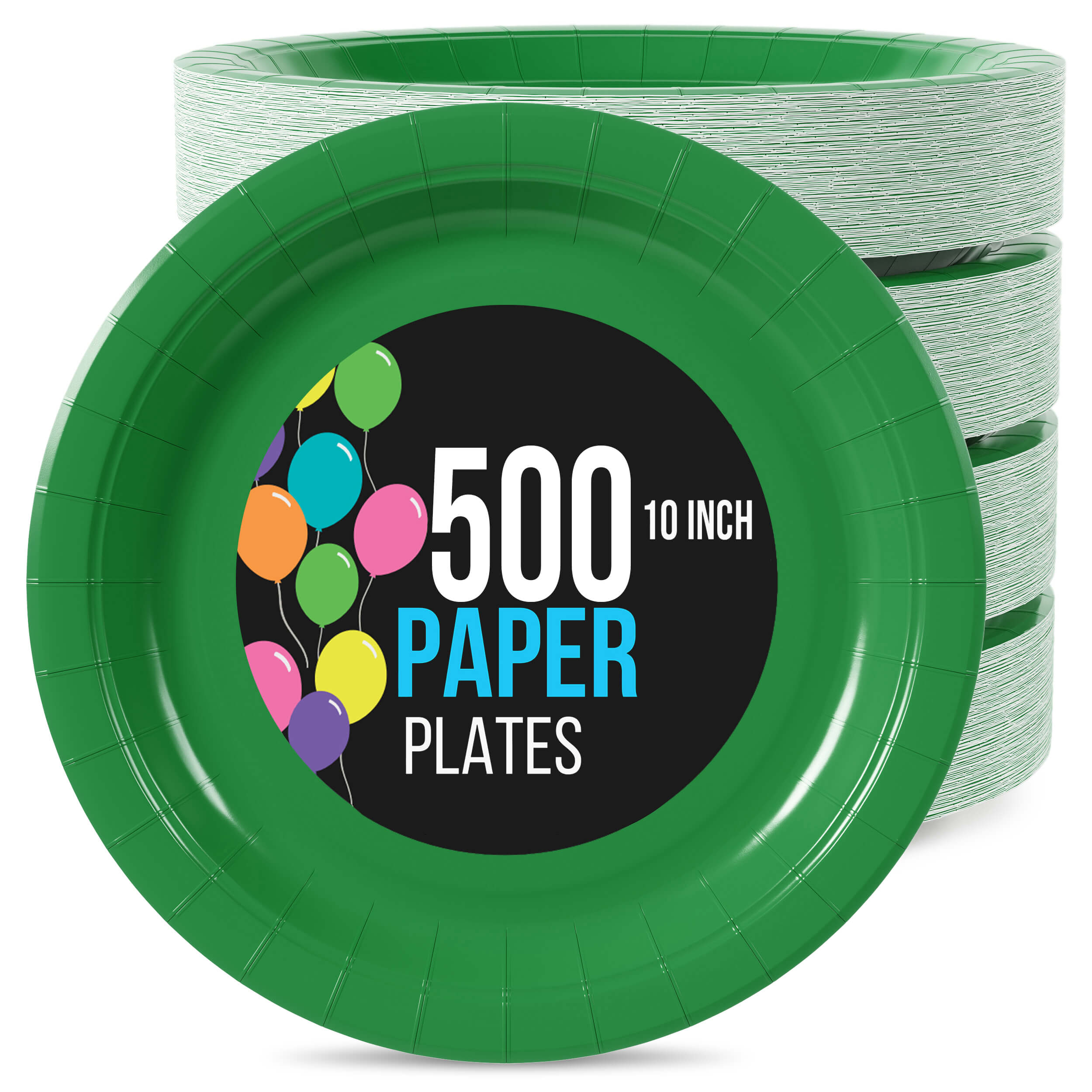 10 In. Emerald Paper Plates | 500 Count
