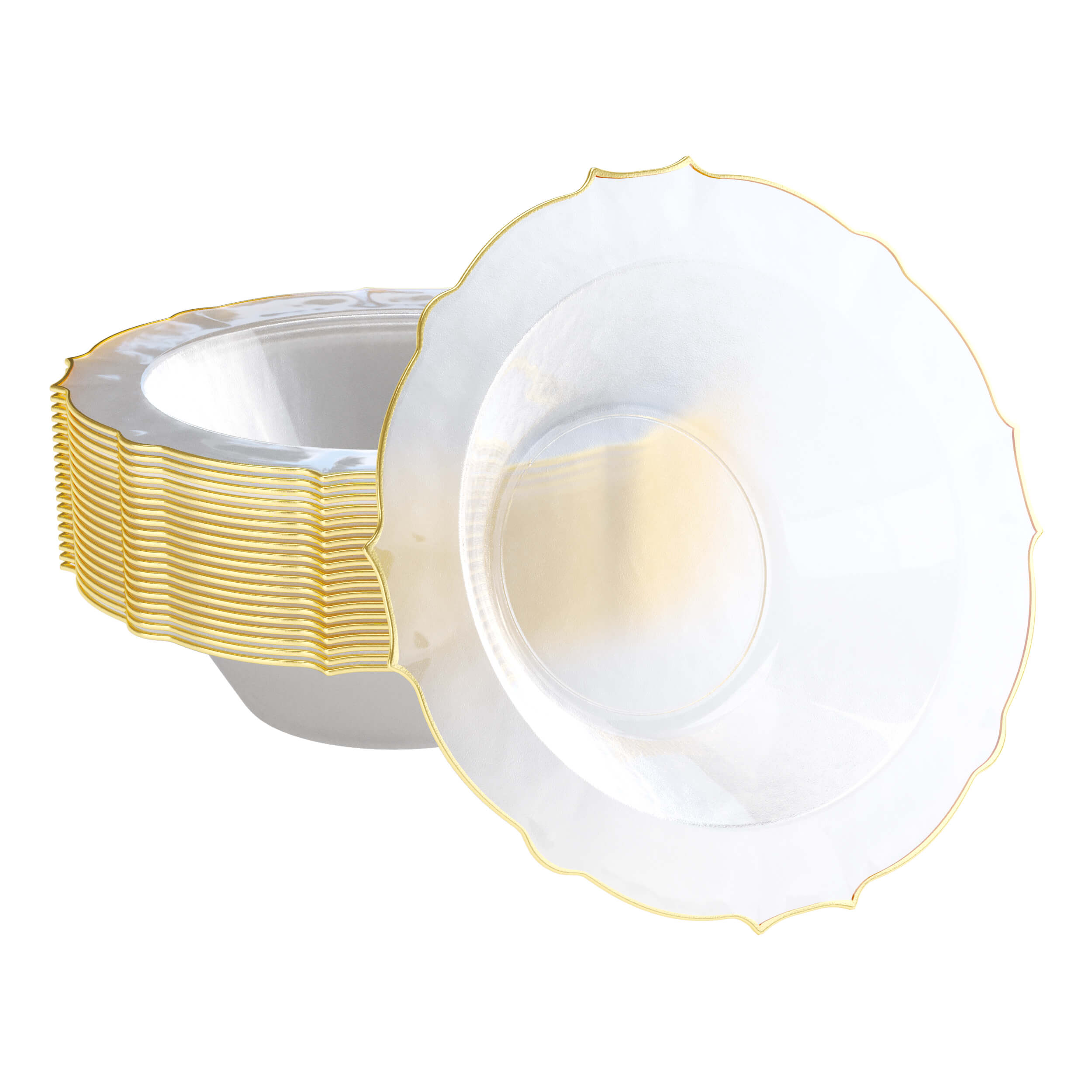 12 Oz. Clear/Gold Petal Plates | 120 Count