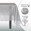 Silver Floral Printed Plastic Tablecloth | 48 Count