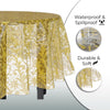 Gold Lace Printed Round Plastic Tablecloth | 48 Count