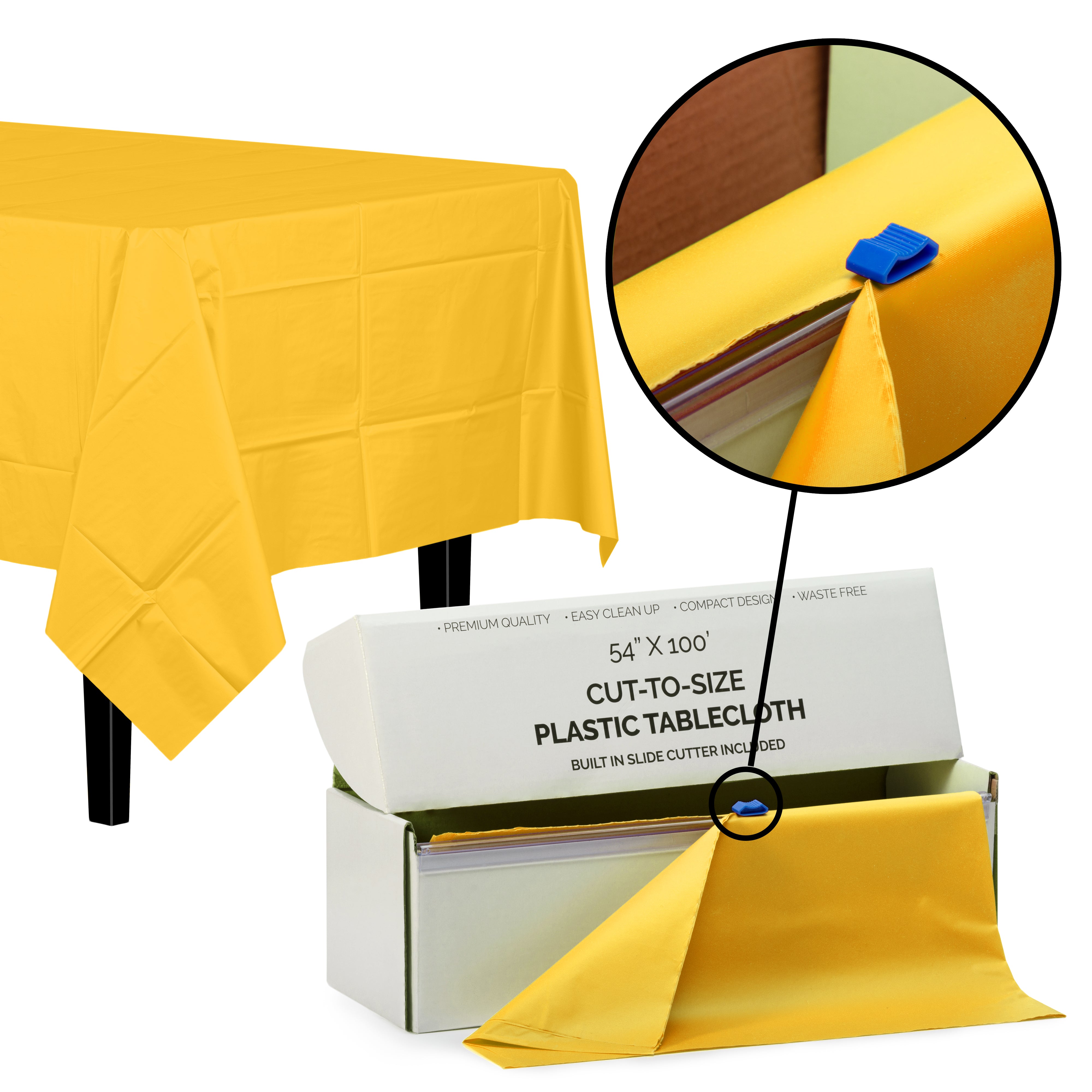 54 In. X 100 Ft. Select A Size Yellow Plastic Table Roll | 6 Rolls