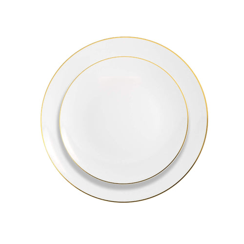 Classic Gold Essentials Set | Dinner & Salad Plates | Serves 120