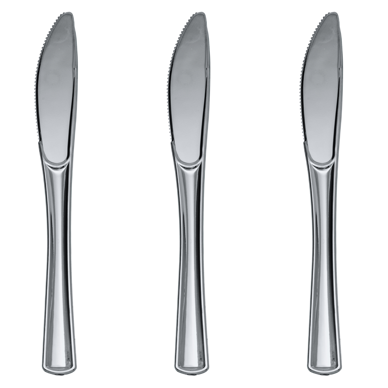Exquisite Silver Plastic Knives | 480 Count