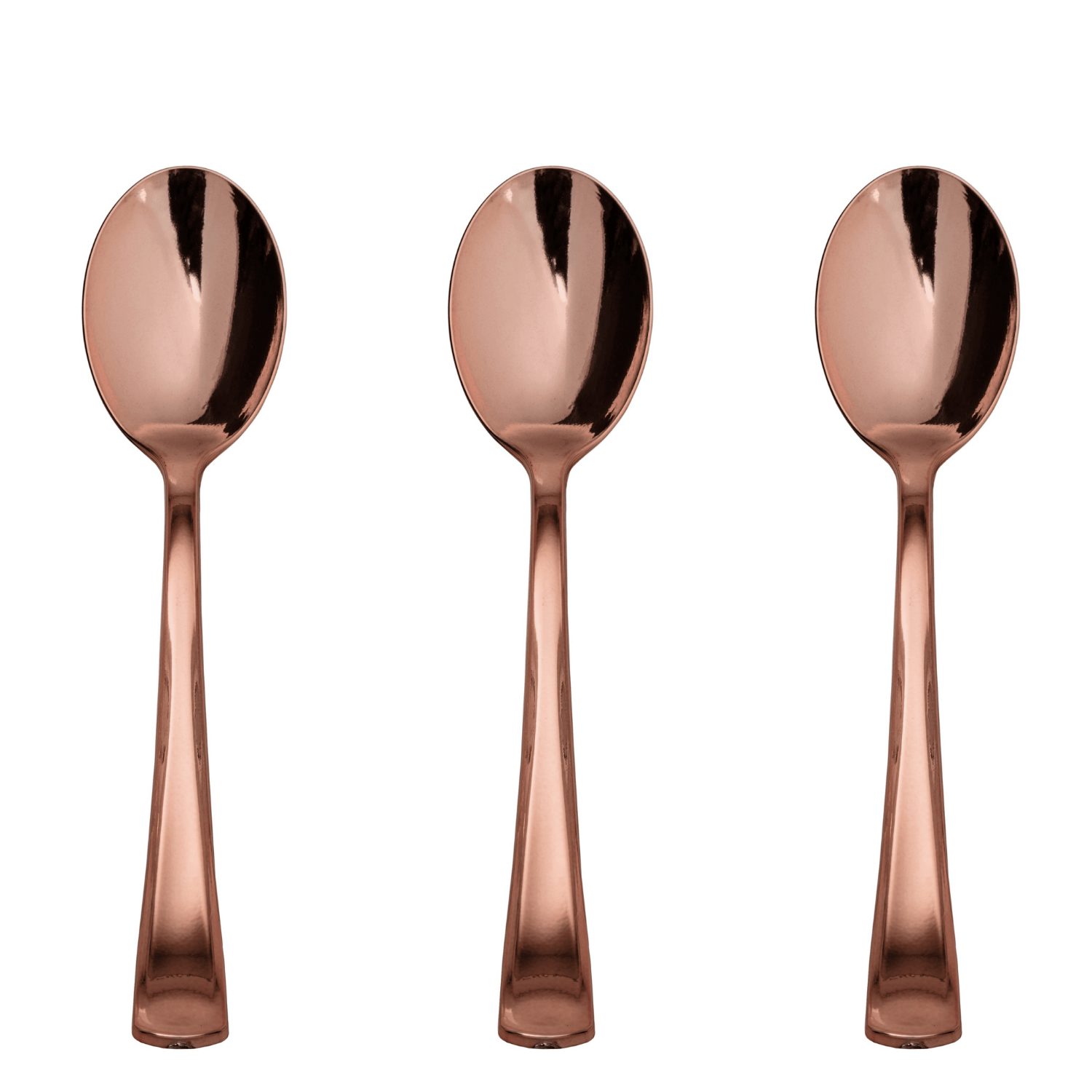Exquisite Rose Gold Plastic Spoons | 480 Count