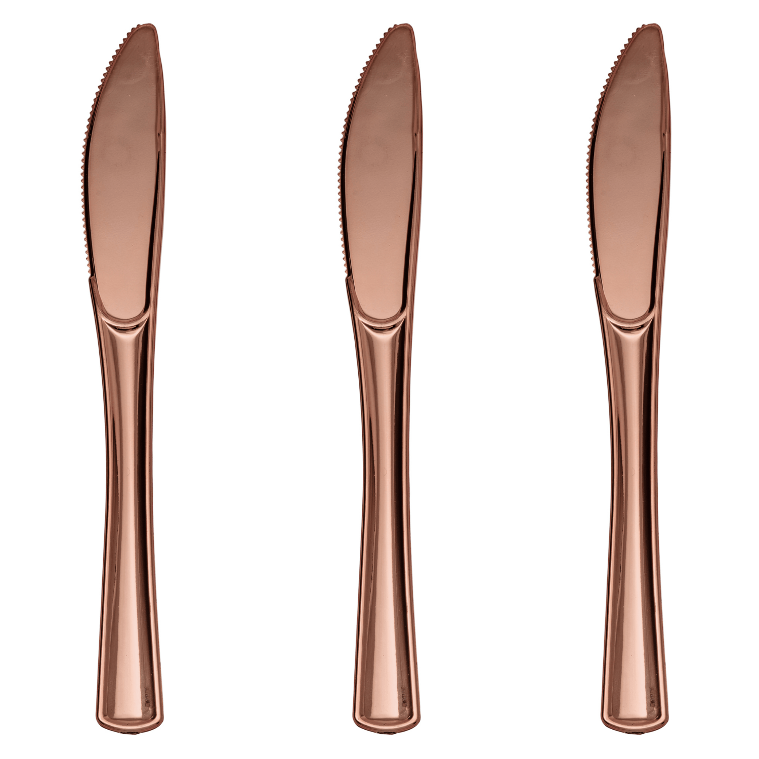 Exquisite Rose Gold Plastic Knives | 480 Count
