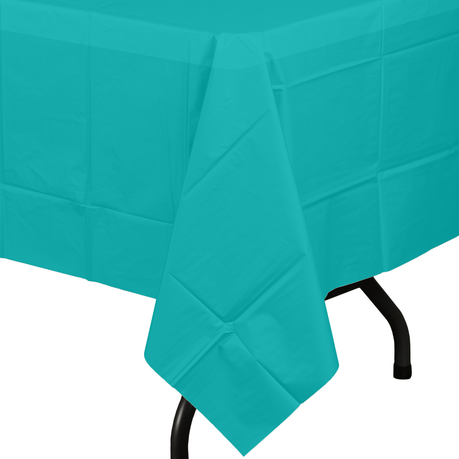 Premium Aqua Plastic Tablecloth | 96 Count