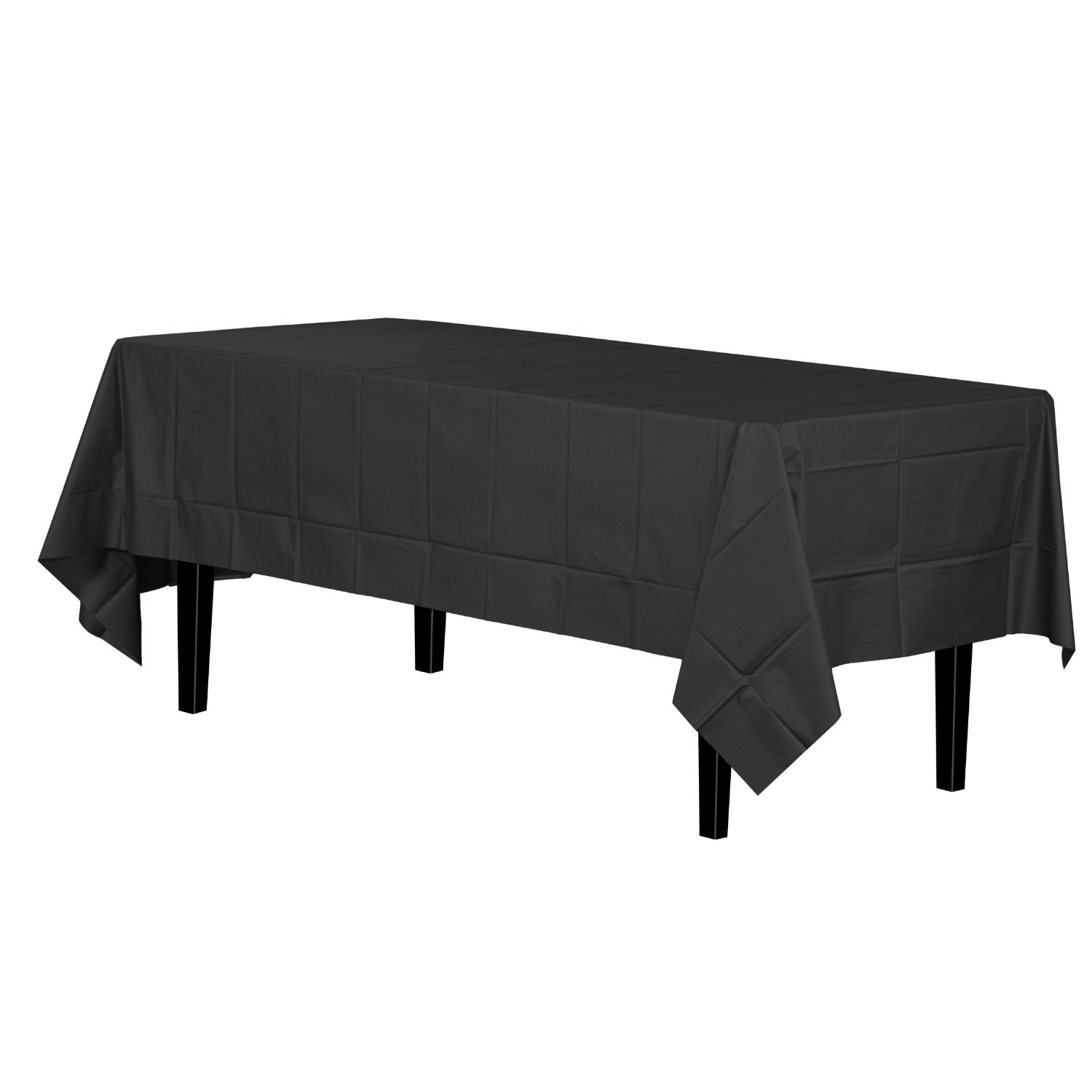 Premium Black Plastic Tablecloth | 96 Count