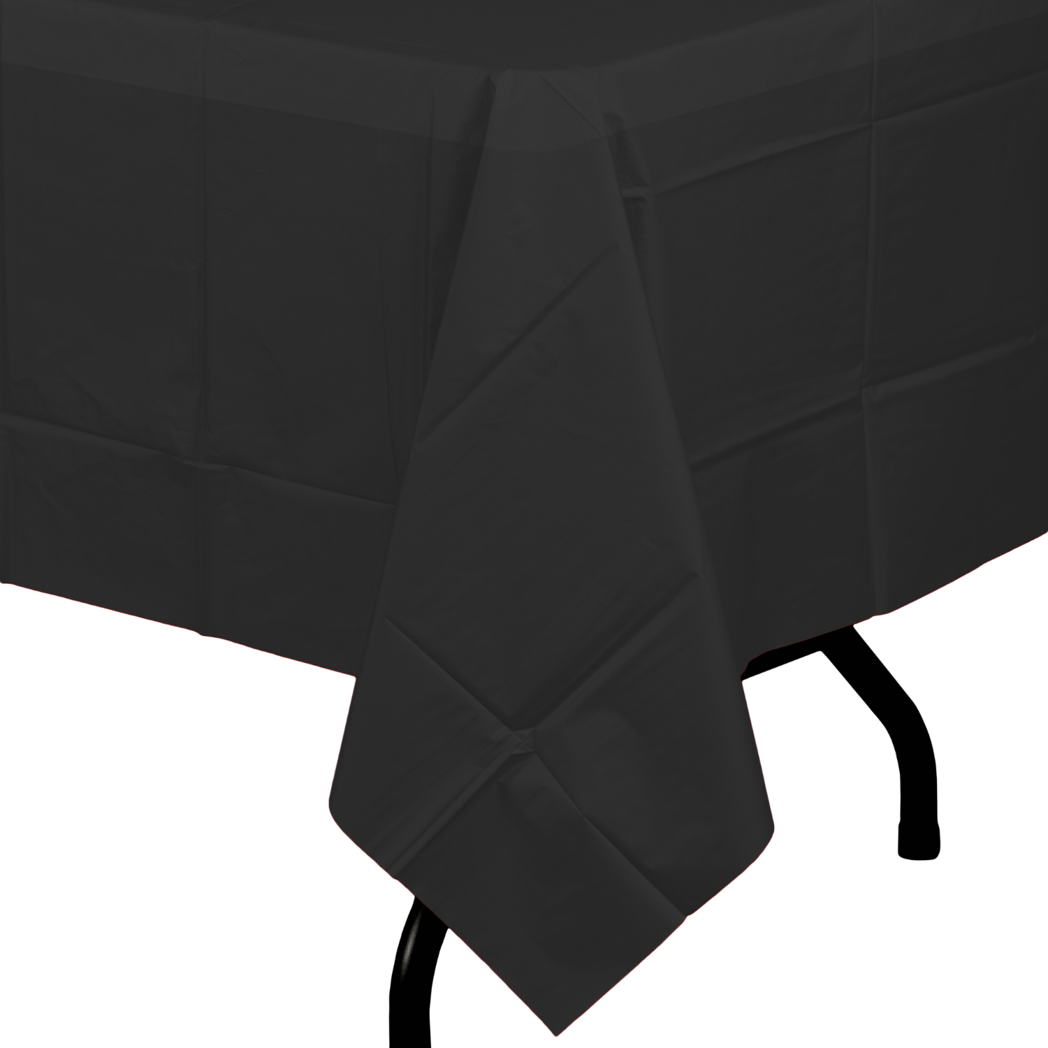 Premium Black Plastic Tablecloth | 96 Count