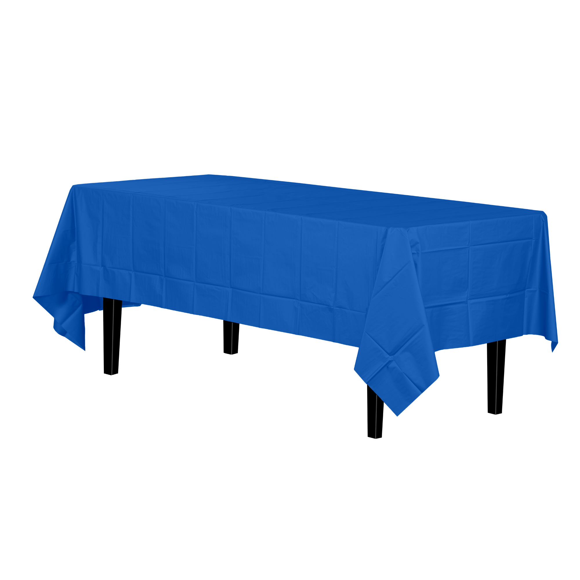Premium Dark Blue Plastic Tablecloth | 96 Count