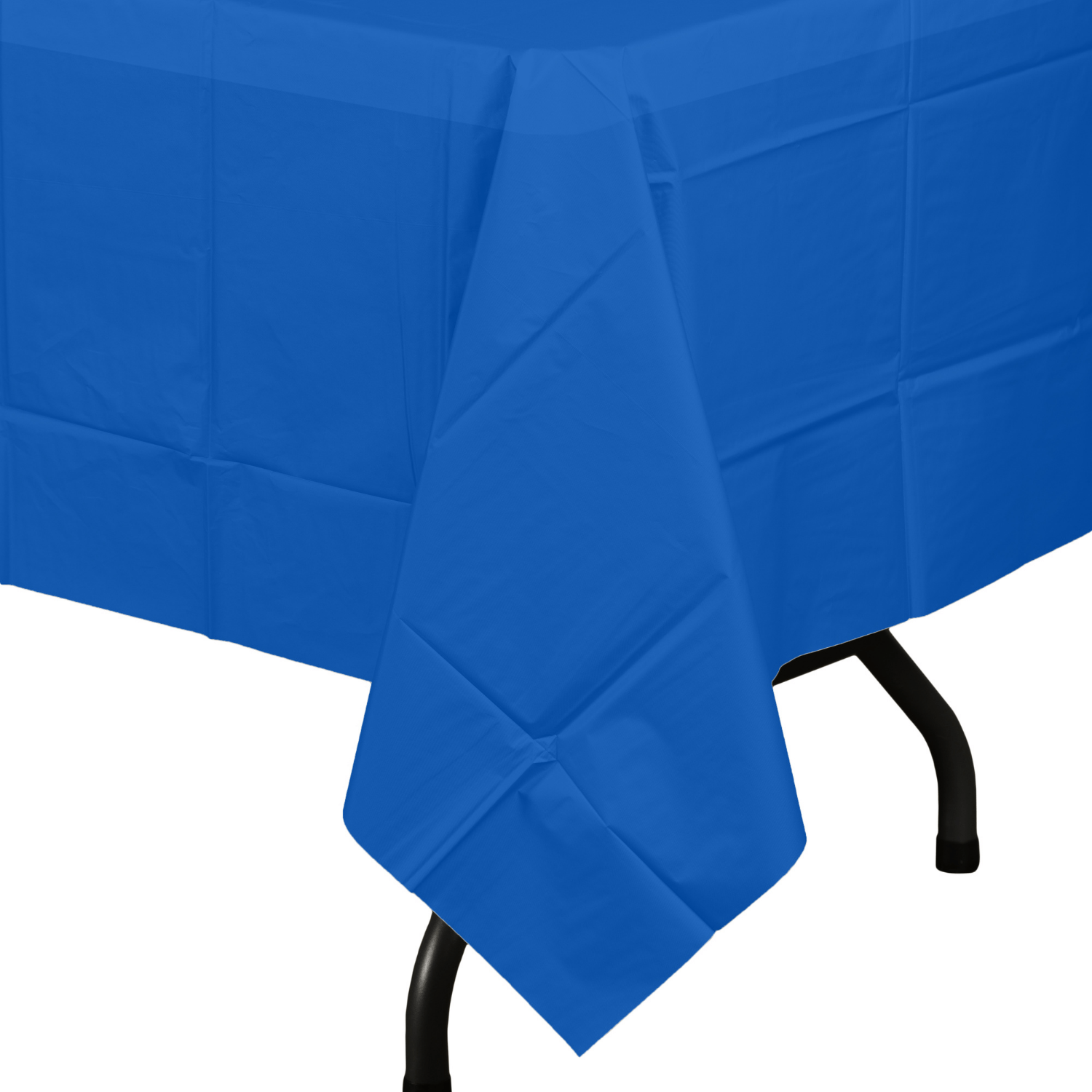 Premium Dark Blue Plastic Tablecloth | 96 Count
