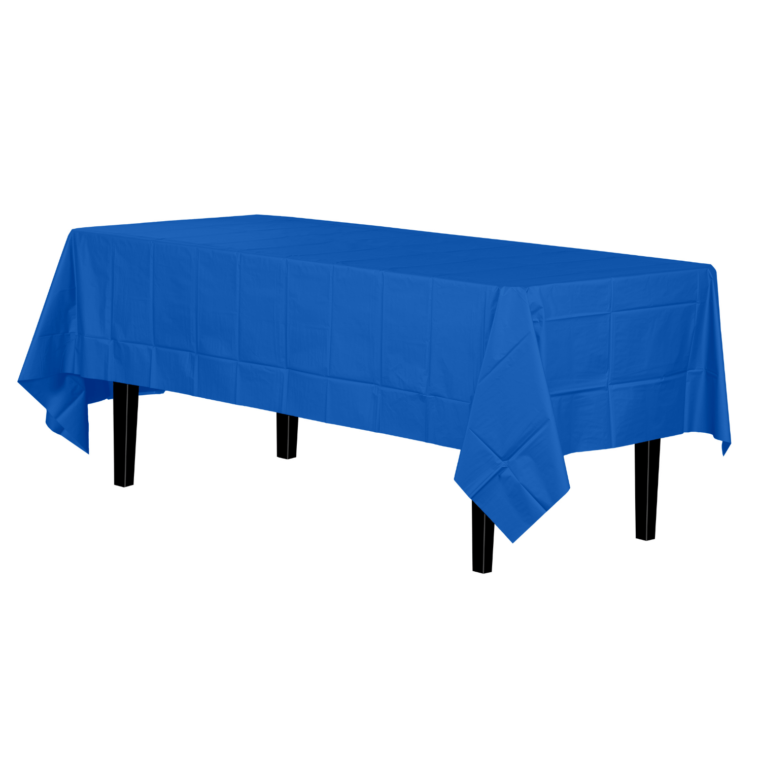 Dark Blue Plastic Tablecloth | 48 Count