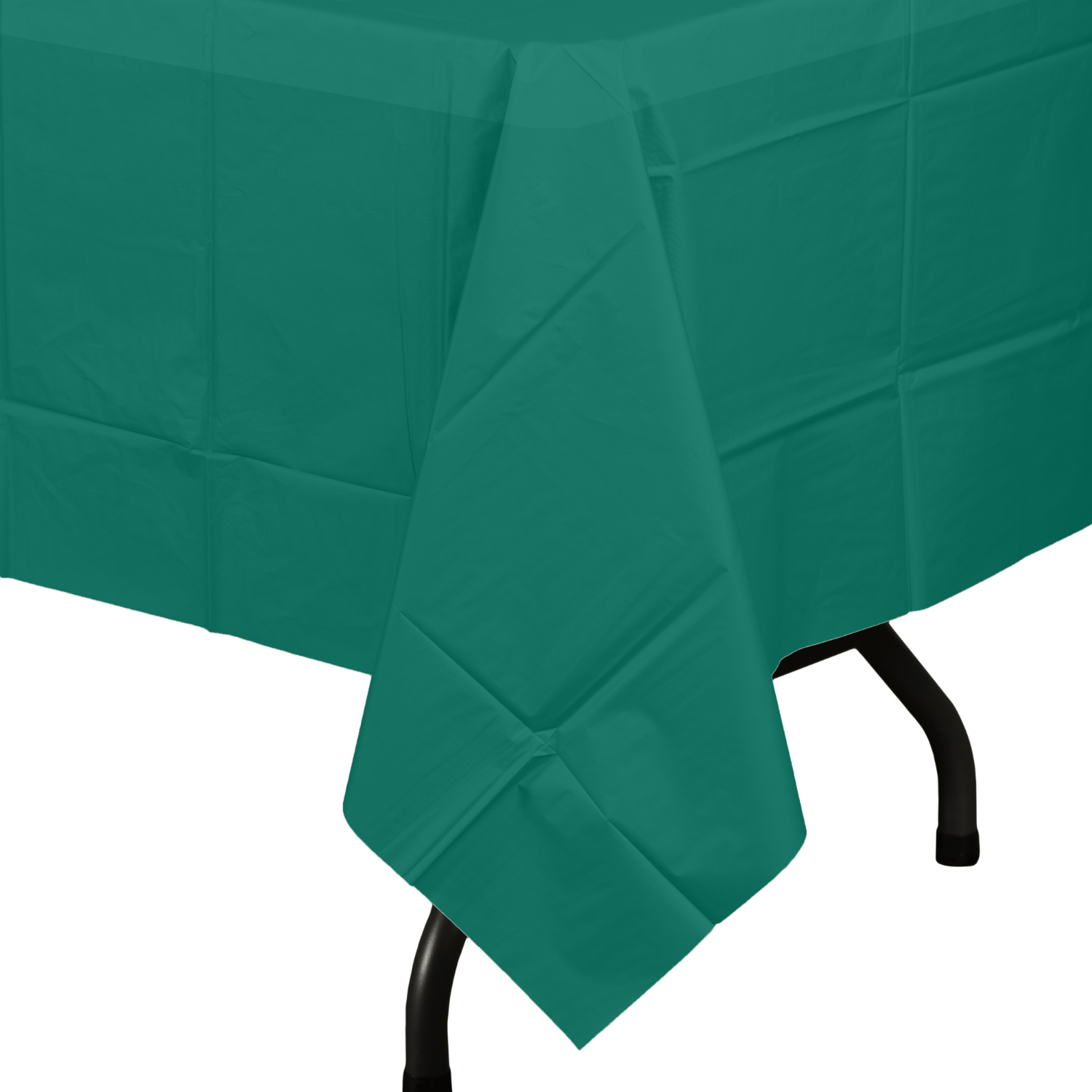 Dark Green Plastic Tablecloth | 48 Count