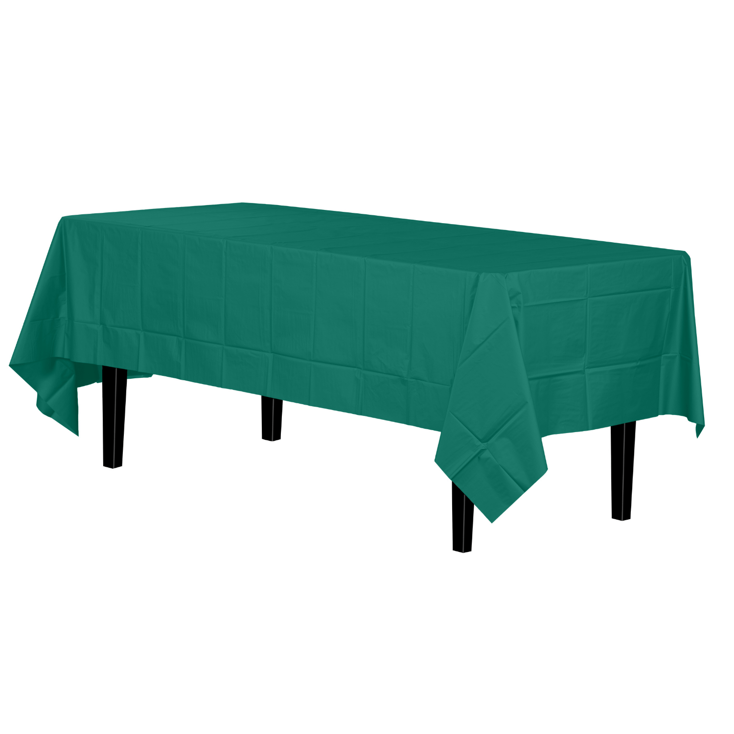 Premium Dark Green Plastic Tablecloth | 96 Count