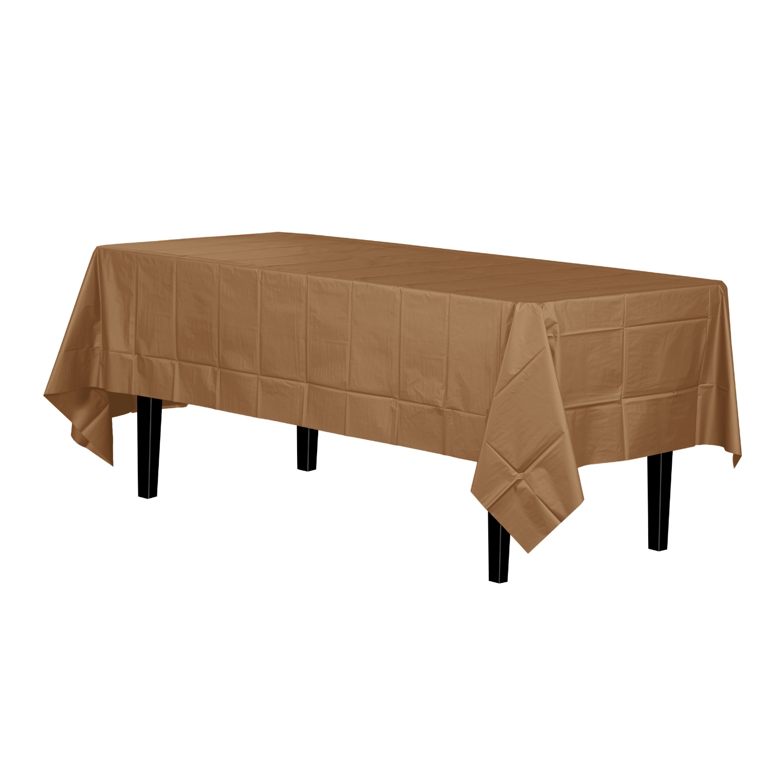 Gold Plastic Tablecloth | 48 Count