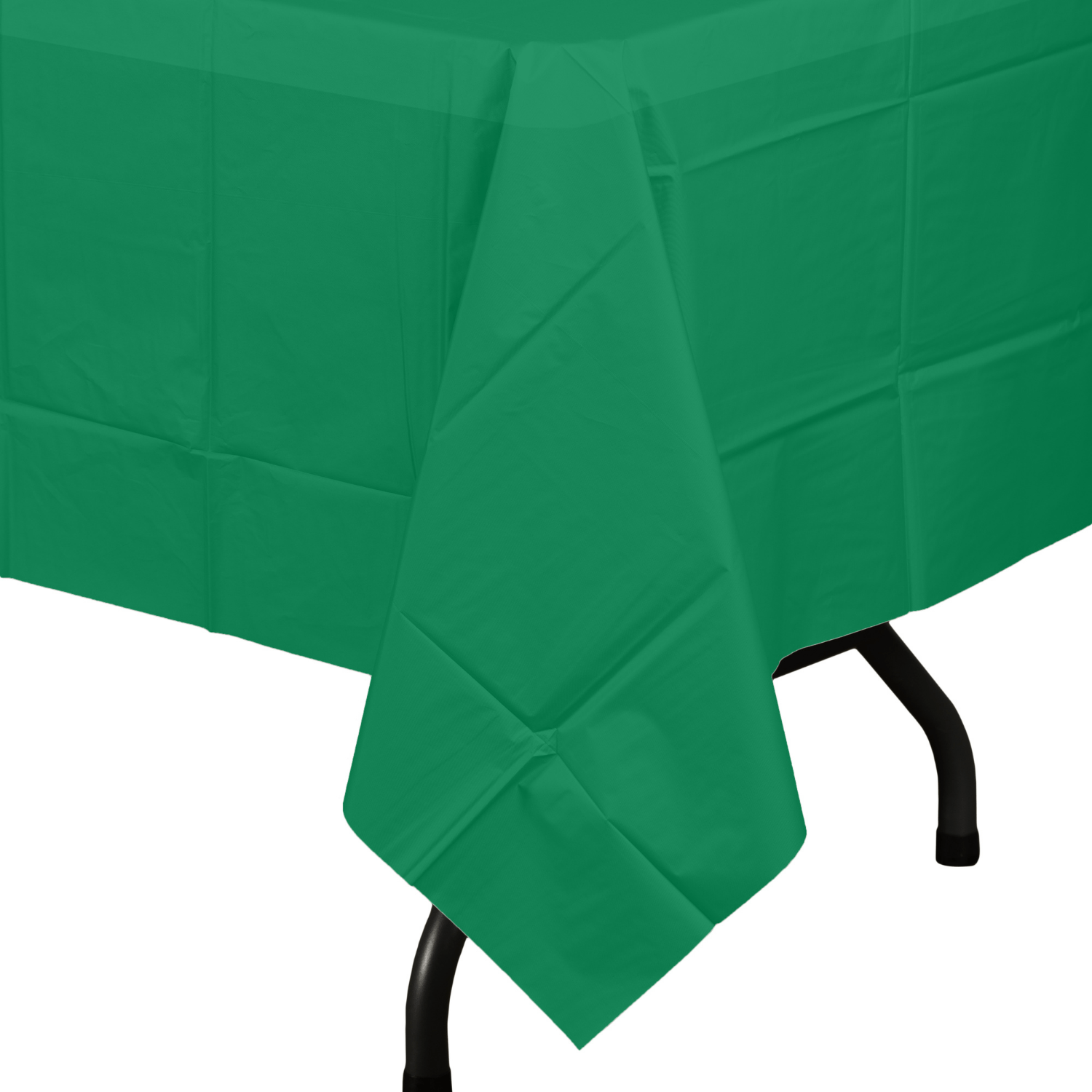 Emerald Green Plastic Tablecloth | 48 Count