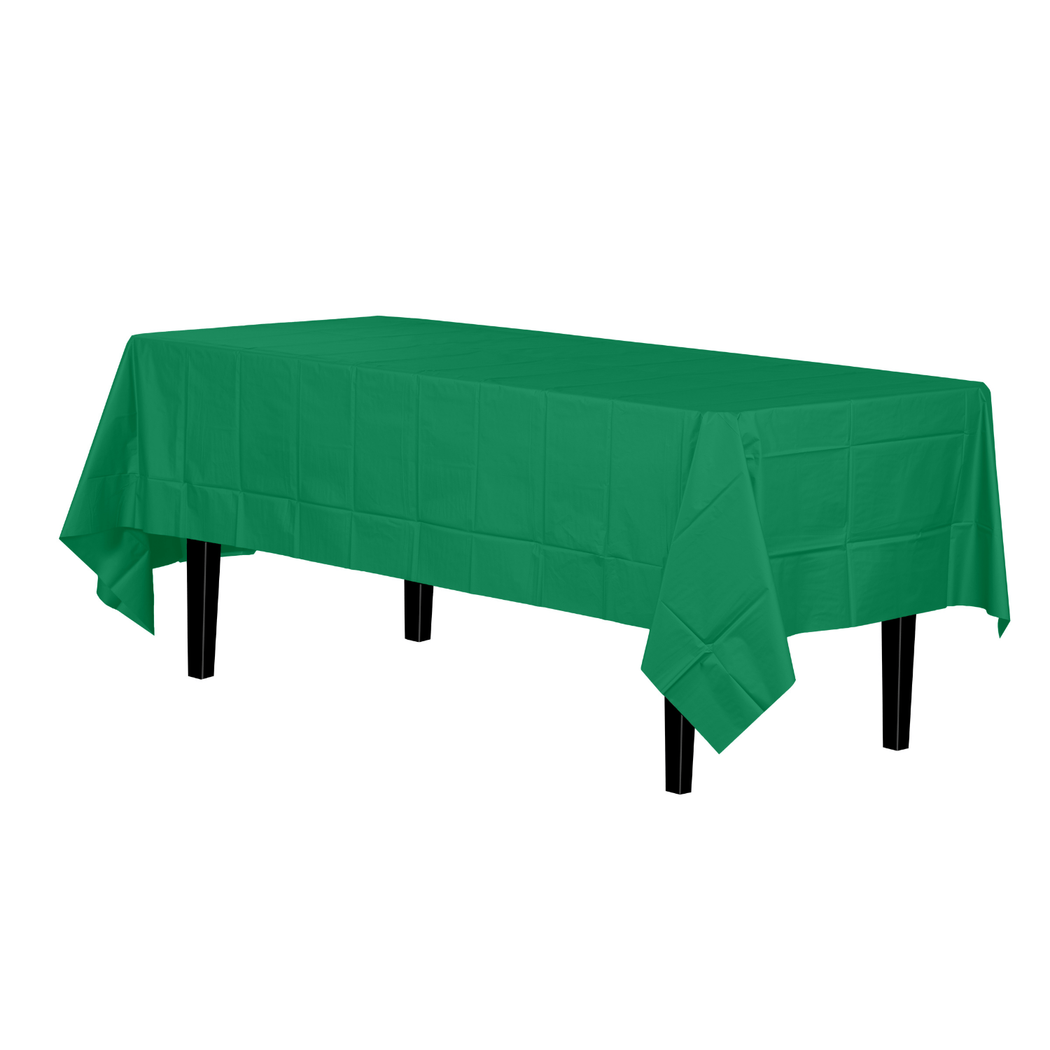 Emerald Green Plastic Tablecloth | 48 Count