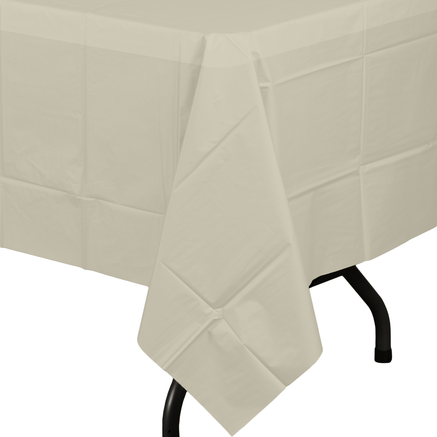 Premium Ivory Plastic Tablecloth | 12 Count