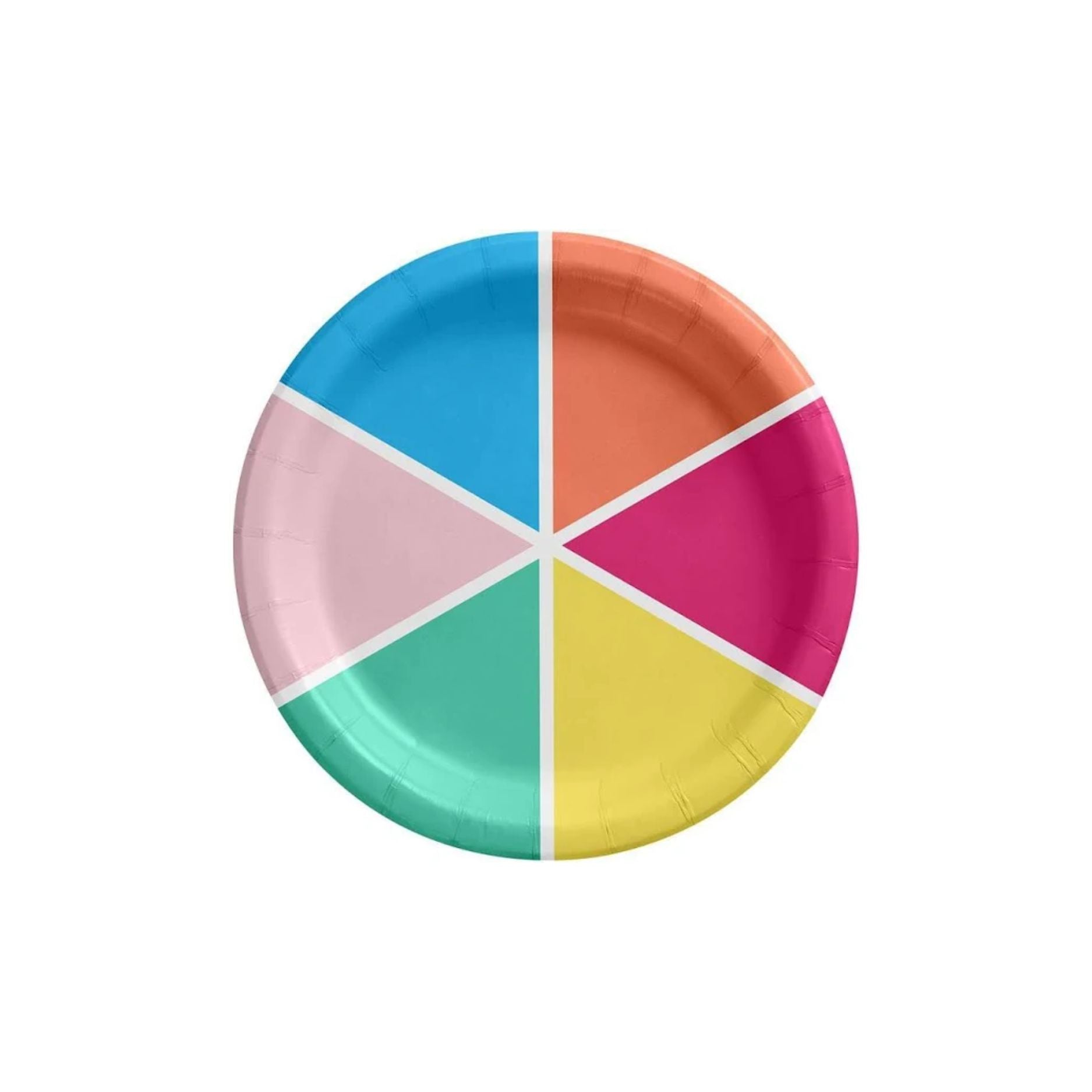 6.75 In. Colorful Wheel Paper Snack Plates | 480 Count