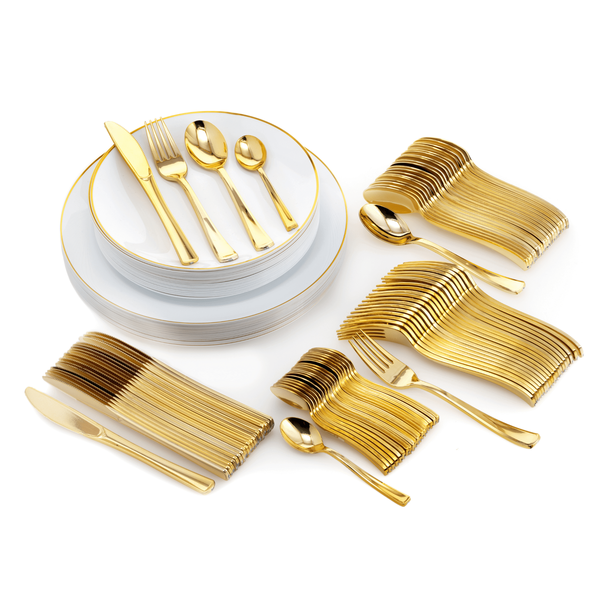 140 Piece Gold Classic Combo Set | Serves 20 Guests