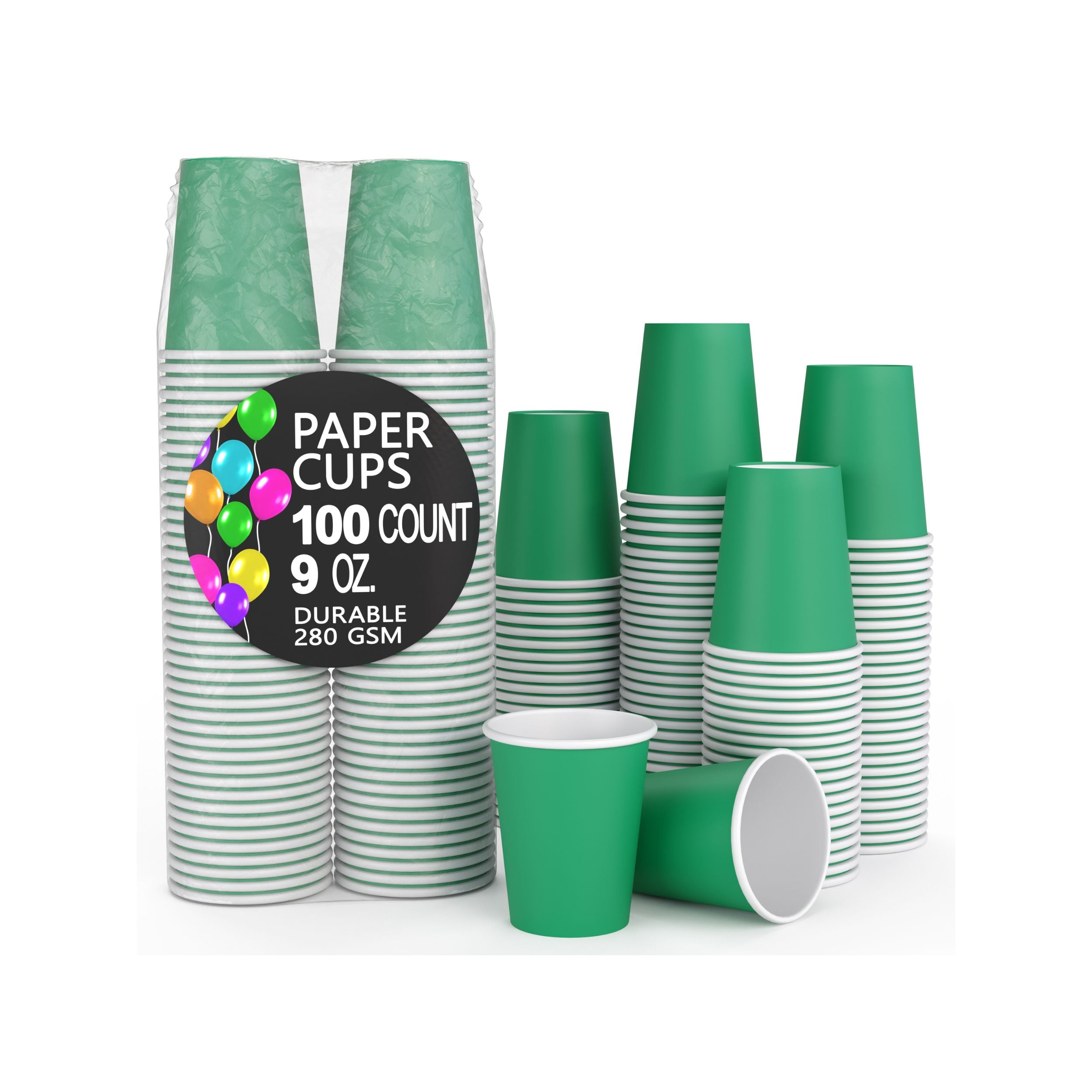 9 Oz. Emerald Green Paper Cups | 500 Count