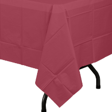 Premium Burgundy Plastic Tablecloth | 96 Count