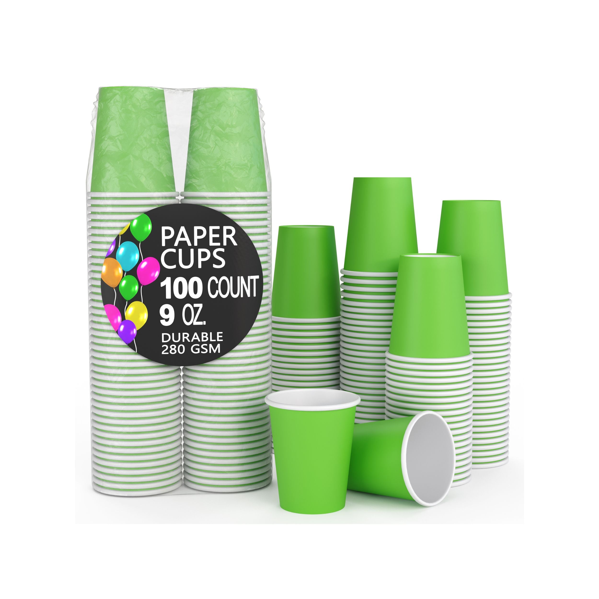 9 Oz. Lime Green Paper Cups | 500 Count