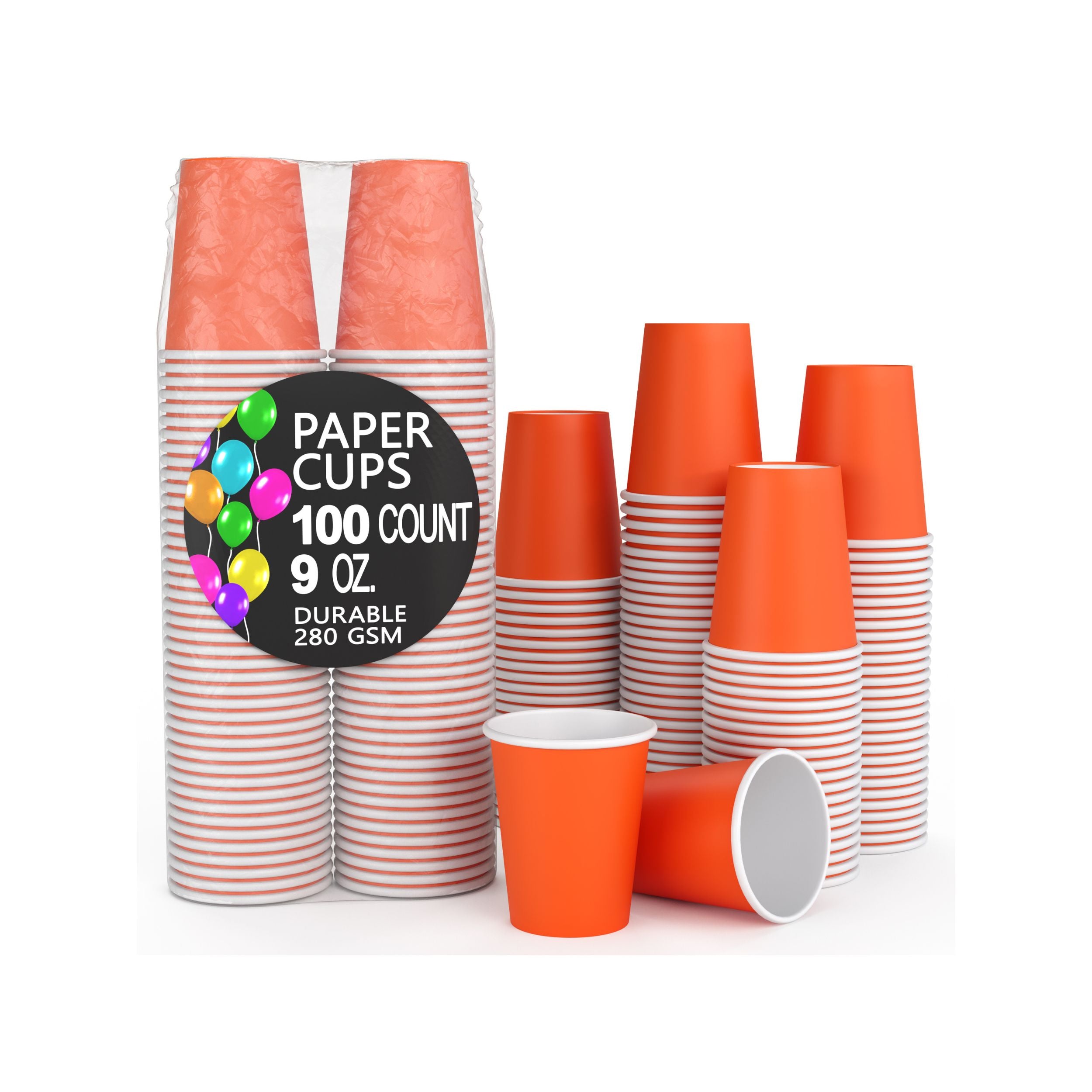 9 Oz. Orange Paper Cups | 500 Count