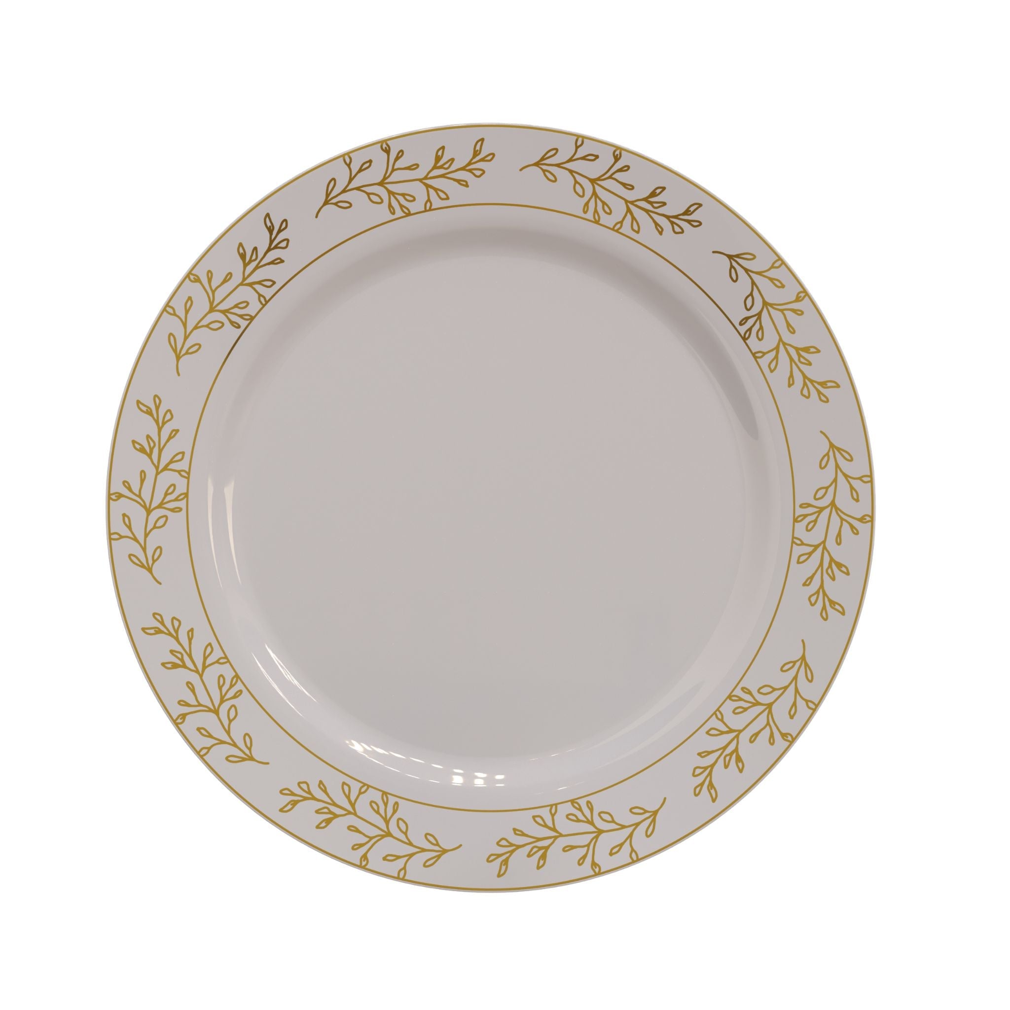 10.25" Gold Leaf Design Plastic Plates (120 Count)
