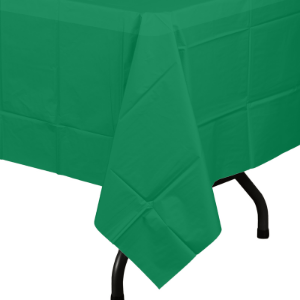 Premium Emerald Green Plastic Tablecloth | 96 Count