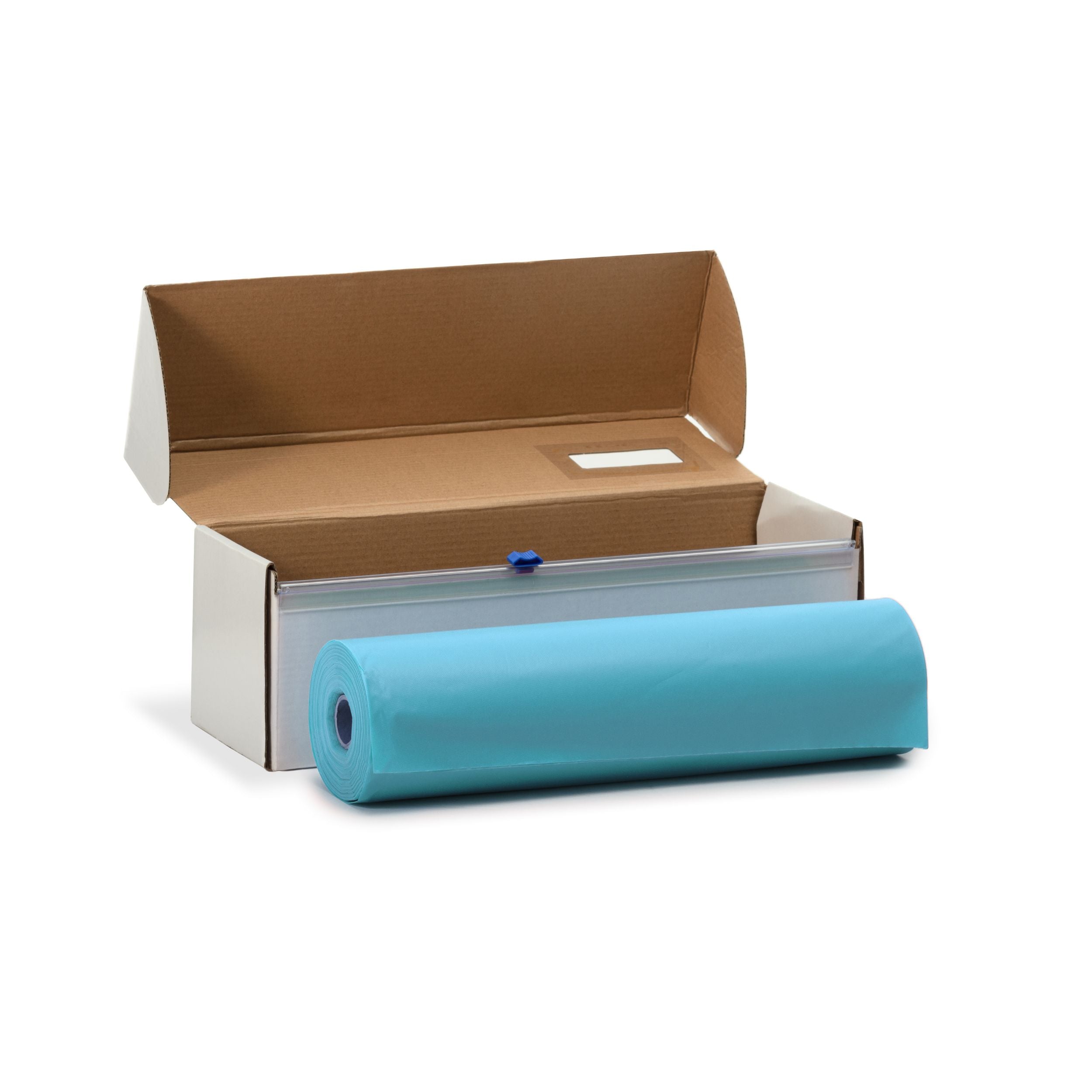 54 In. X 100 Ft. Select A Size Sky Blue Plastic Table Rolls | 6 Rolls