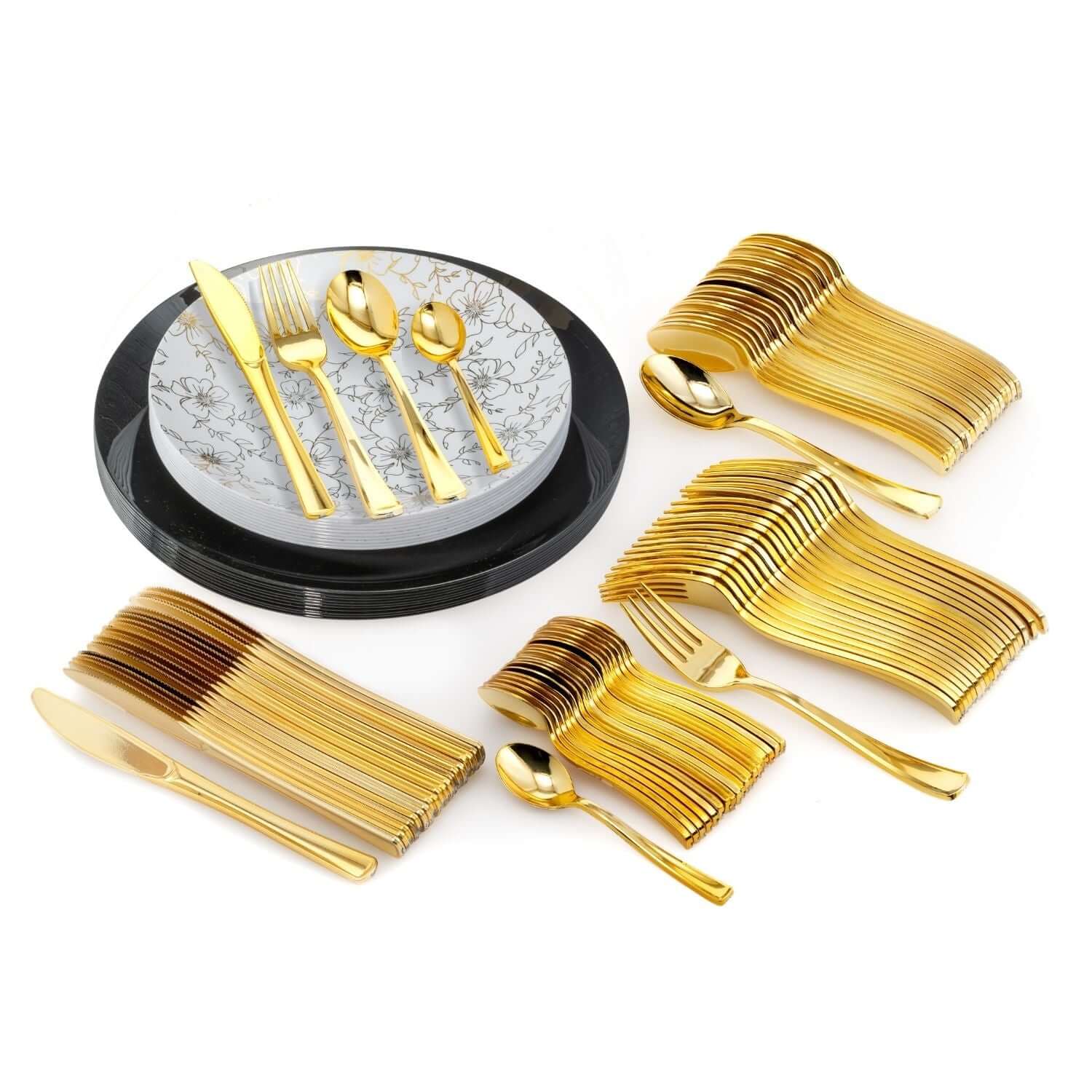 140 Piece Black Versa Combo Set | Serves 20 Guests
