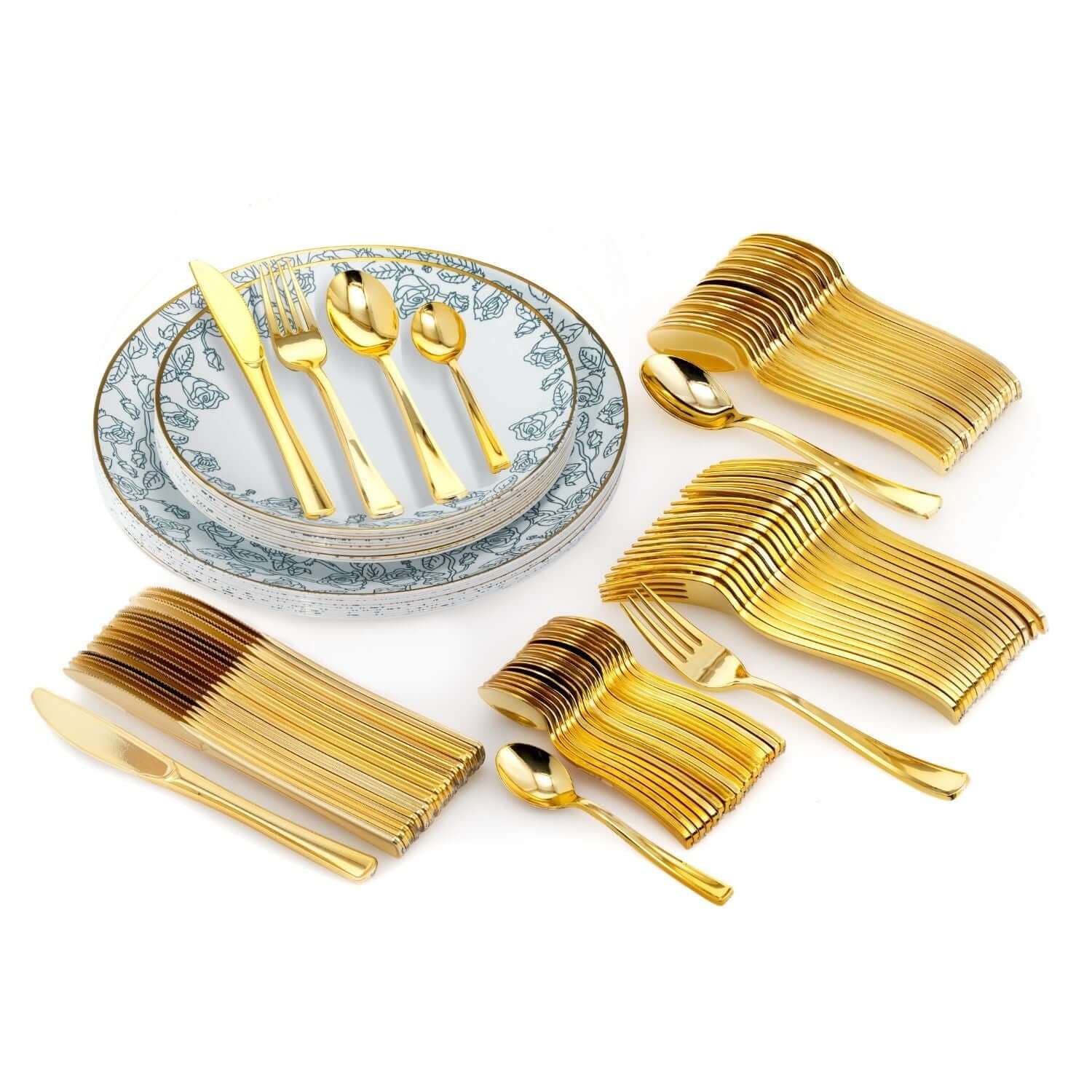 140 Piece Roses Combo Set | Serves 20 Guests